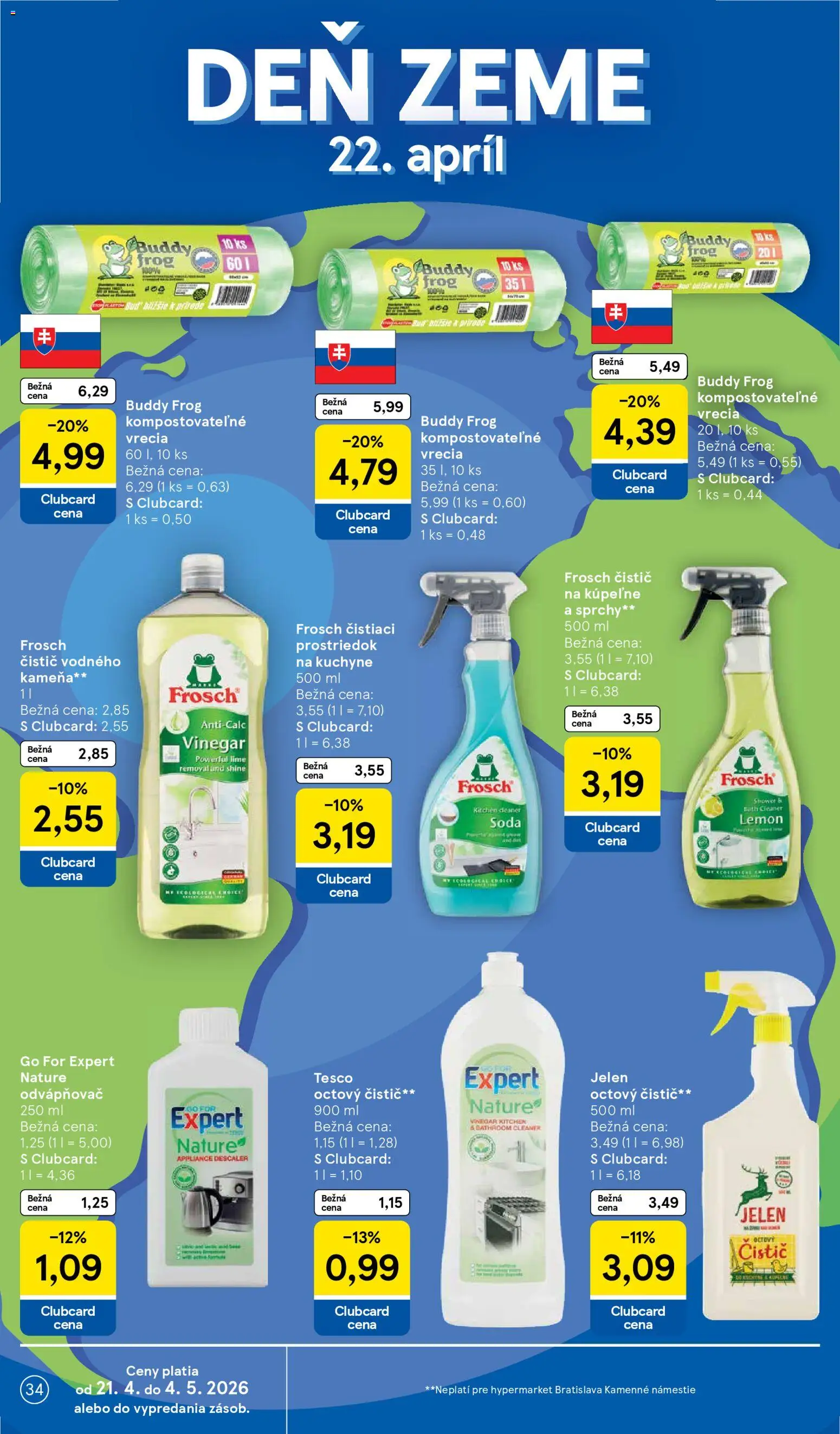 Nové Tesco akcie – leták je platný od 22.04.2026 | Strana: 34 | Produkty: Čistiaci prostriedok, Kuchyne