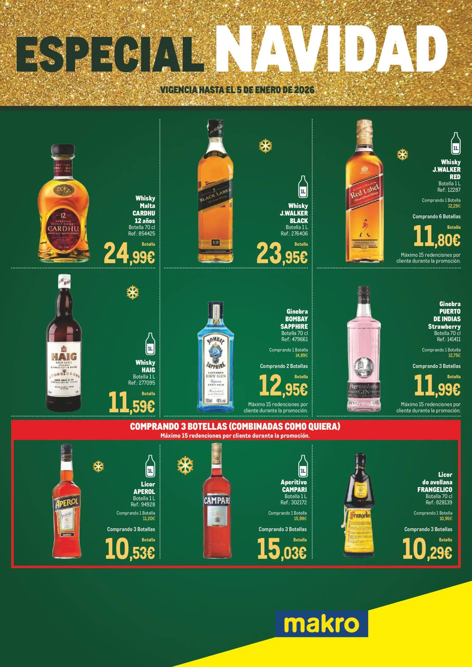 Makro - Especial Navidad Bebidas Canarias │ válido desde el 15.12.2025 | Página: 1 | Productos: Licor, Ginebra, Whisky