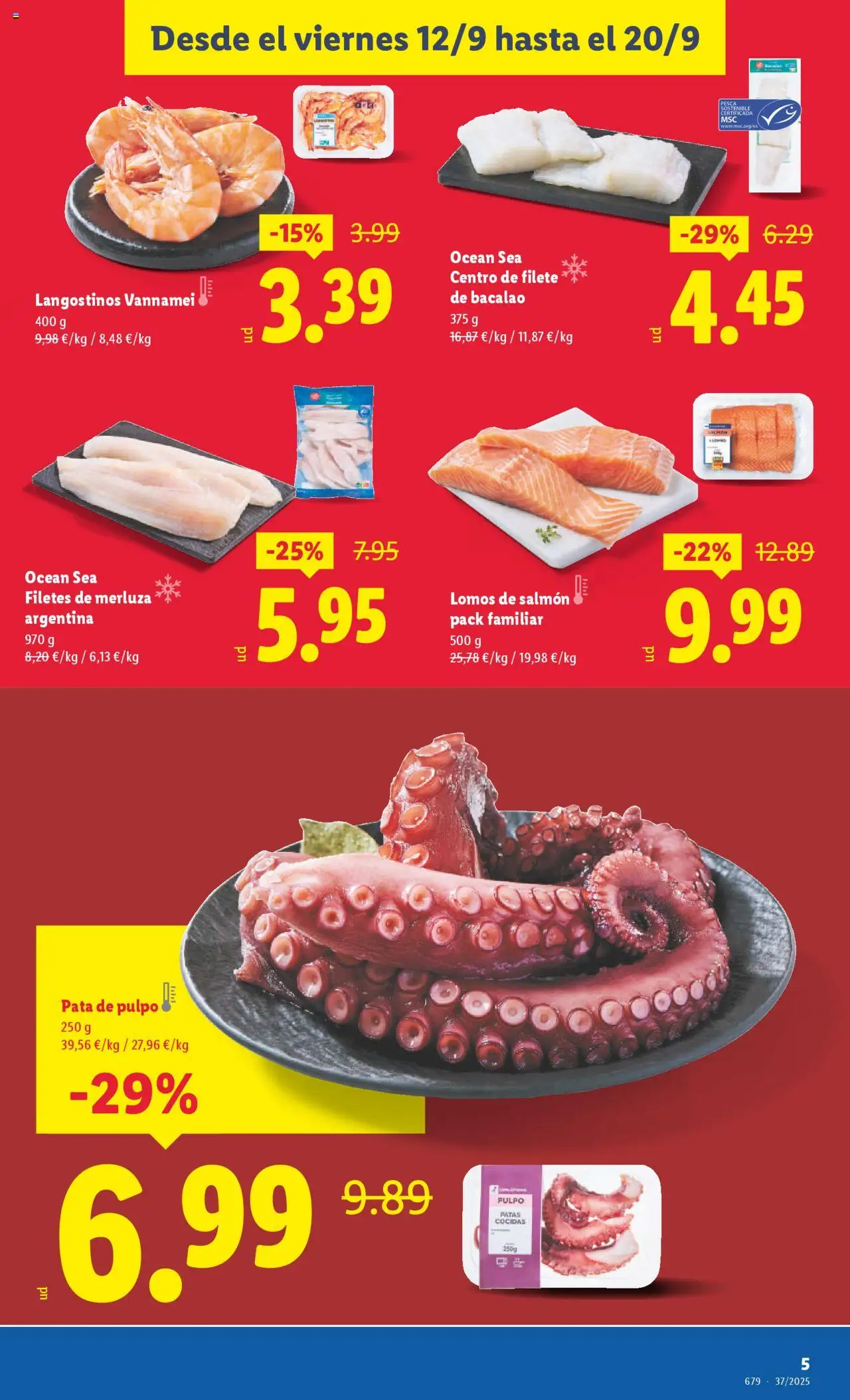 Lidl Atarfe │ válido desde el 12.09.2025 | Página: 5 | Productos: Filetes de merluza, Filete