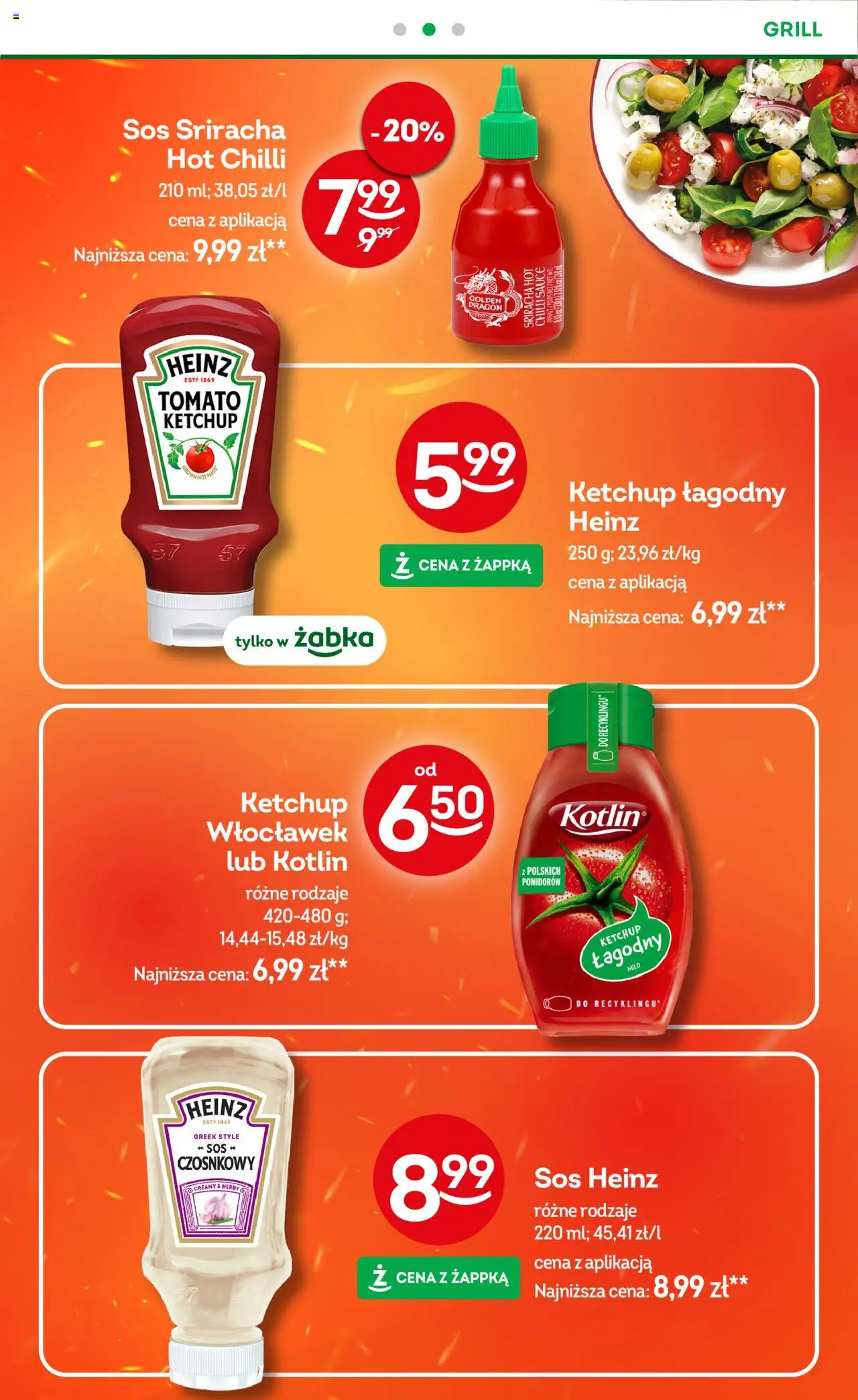 Żabka Gazetka od 13.08.2025 | Strona: 11 | Produkty: Ketchup, Grill, Sos sriracha, Sos