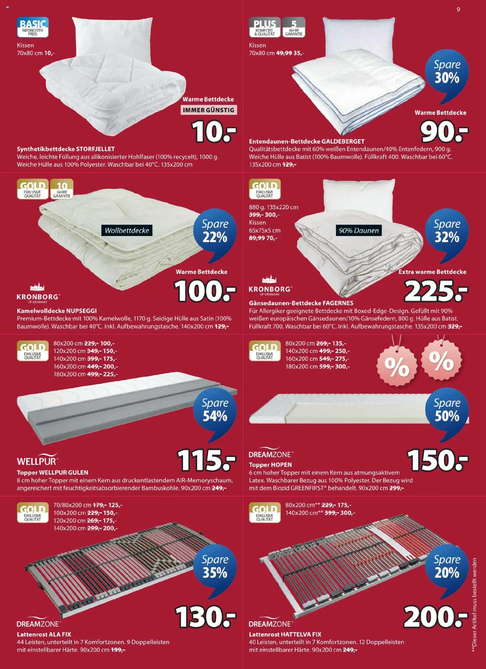 JYSK Angebote gültig ab 19.01.2026 | Seite: 9 | Produkte: Hülle, Kissen, Lattenrost