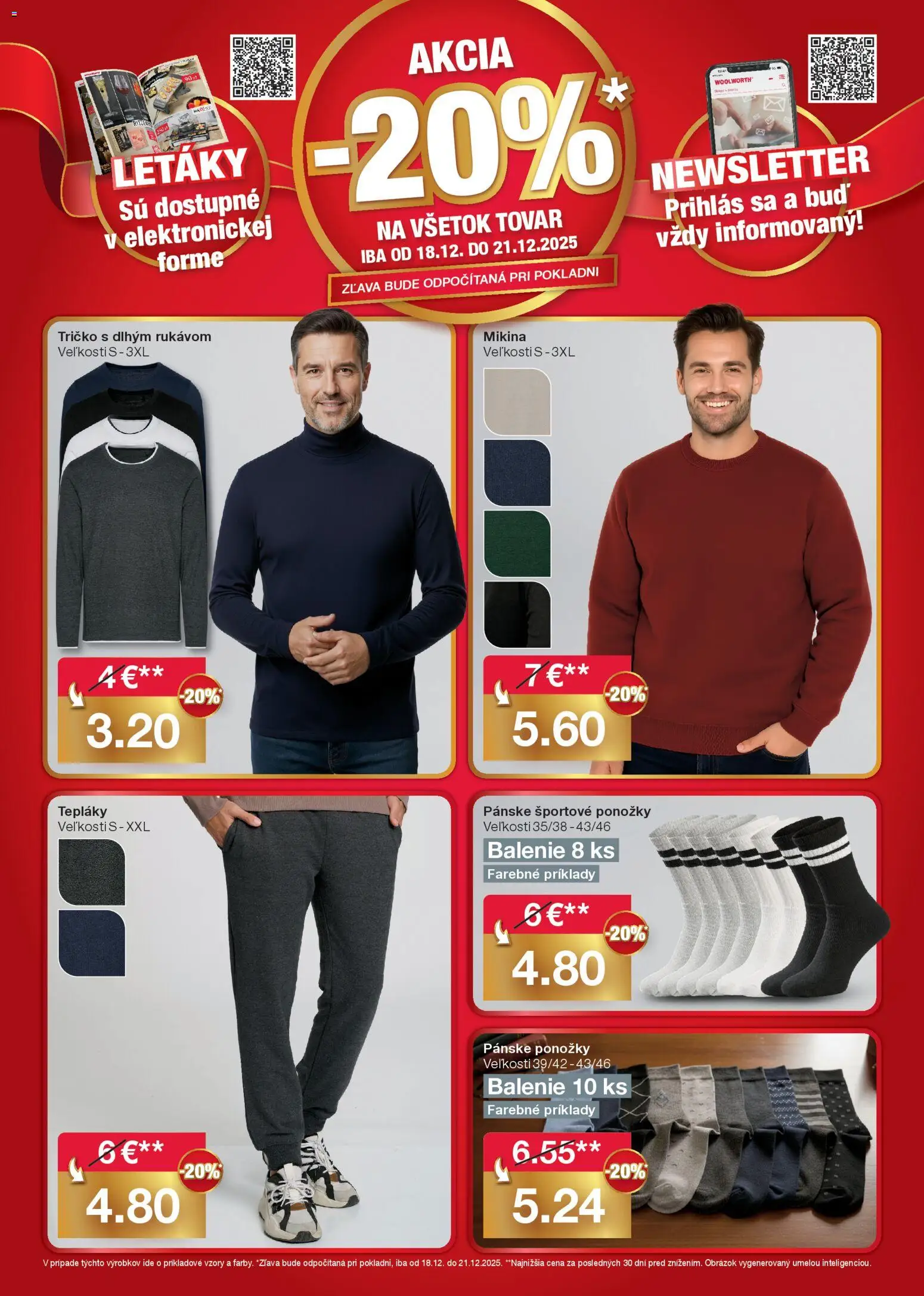 Nové Woolworth akcie – leták je platný od 15.12.2025 | Strana: 4 | Produkty: Tričko, Mikina, Ponožky