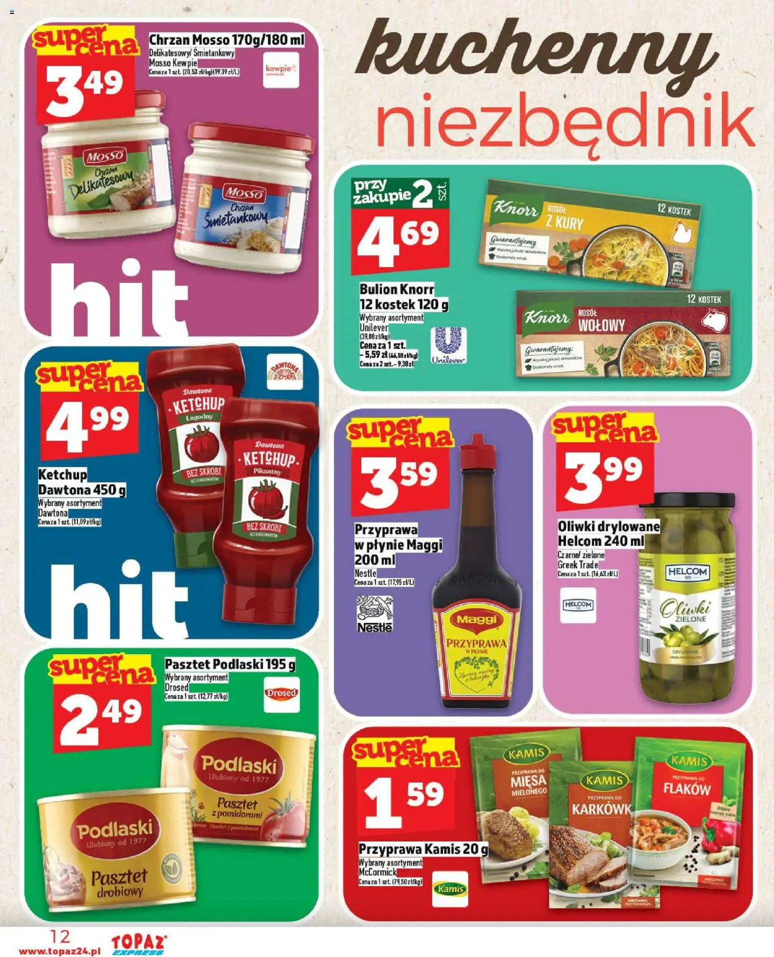 Topaz Gazetka - Express od 30.10.2025 | Strona: 12 | Produkty: Ketchup, Chrzan