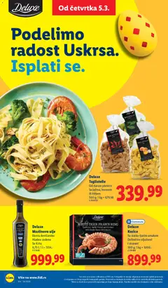 Deluxe Tagliatelle, Od durum pšenice Sa jajima, lovorom ili čilijem 500 g - pregled Lidl kataloga - važi od 05.03.2026 | Strana: 40