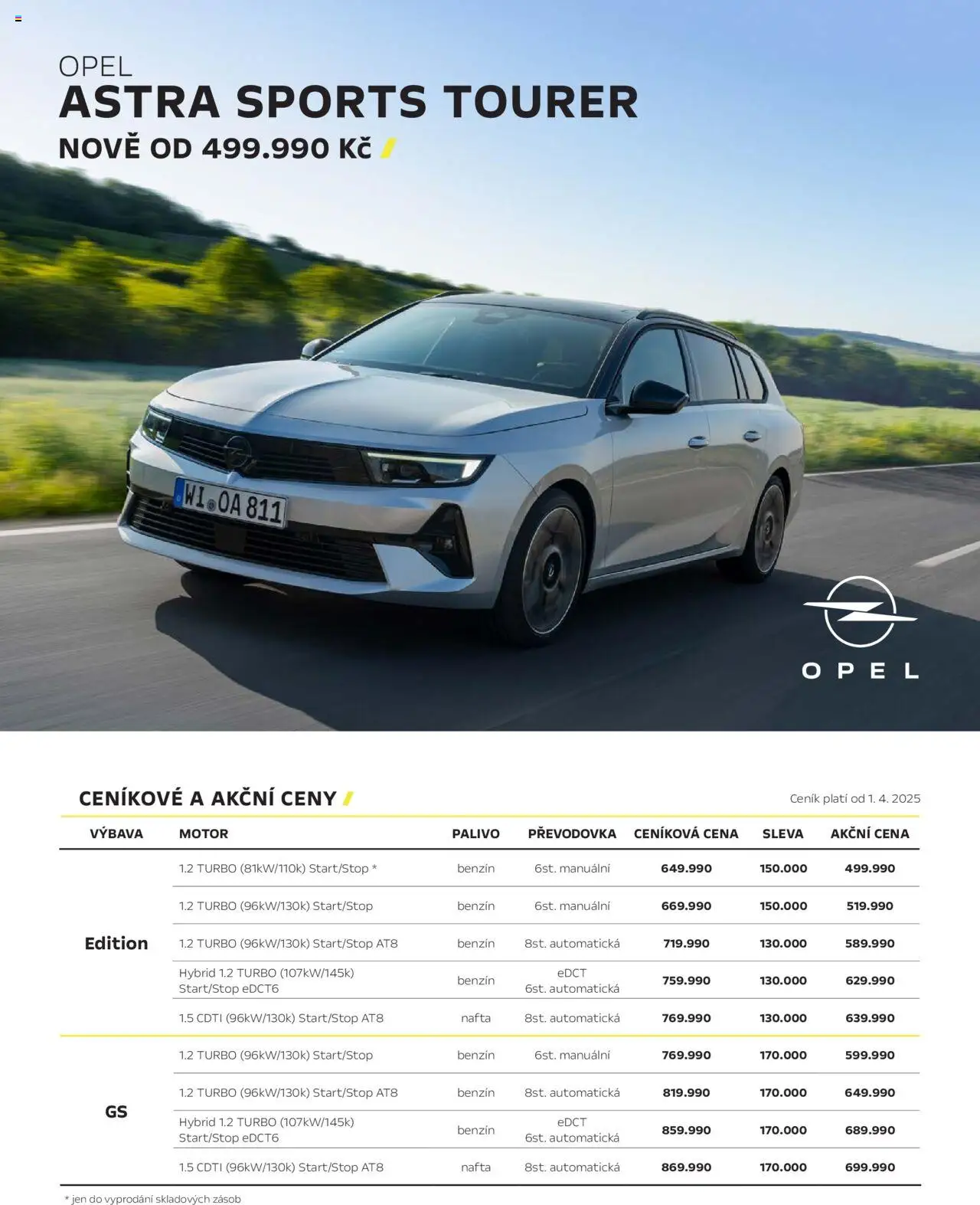 Opel katalog Astra Sports Tourer od 25.04.2025 akční nabídka