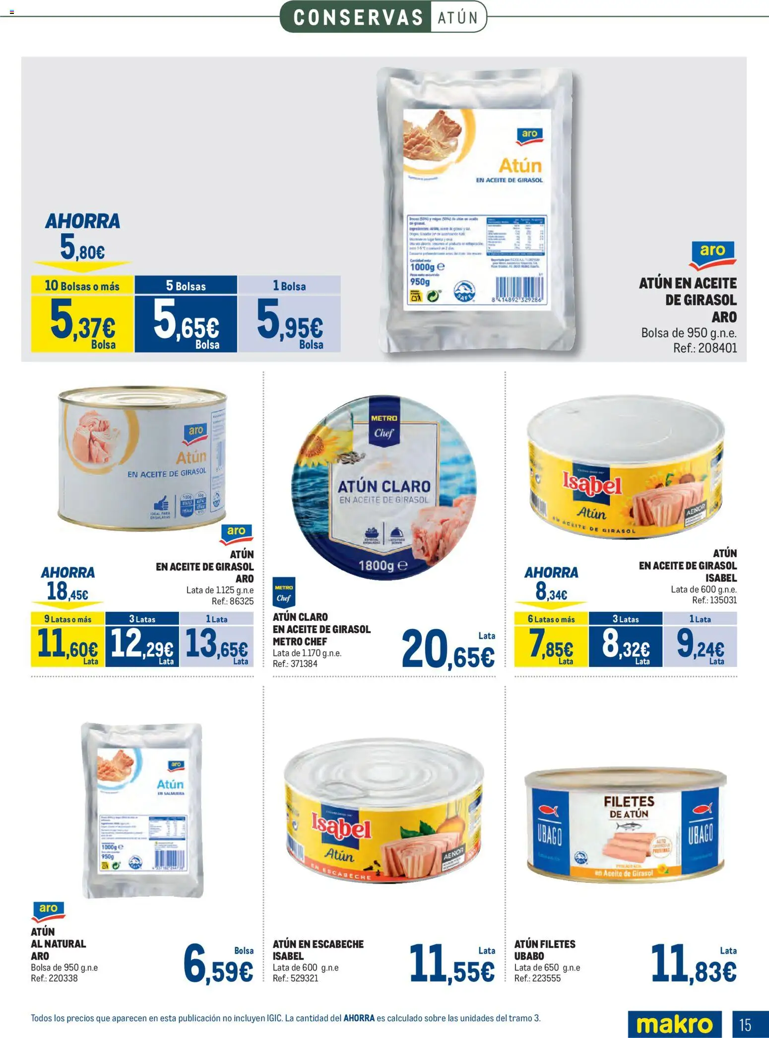 Makro - Especial Despensa Canarias │ válido desde el 02.02.2026 | Página: 15 | Productos: Aceite, Aceite de girasol, Bolsa, Atún claro