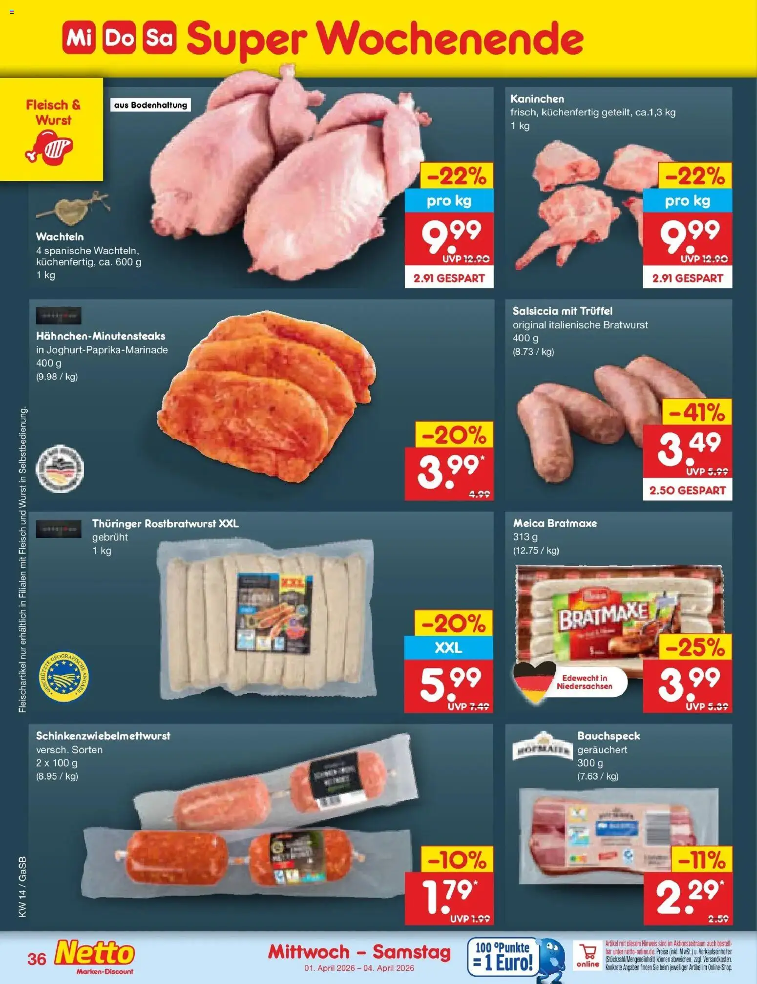 Netto Marken-Discount Prospekt Bremen-Lesum	 – gültig ab 30.03.2026 | Seite: 50 | Produkte: Bratwurst, Meica, Wurst, Fleisch