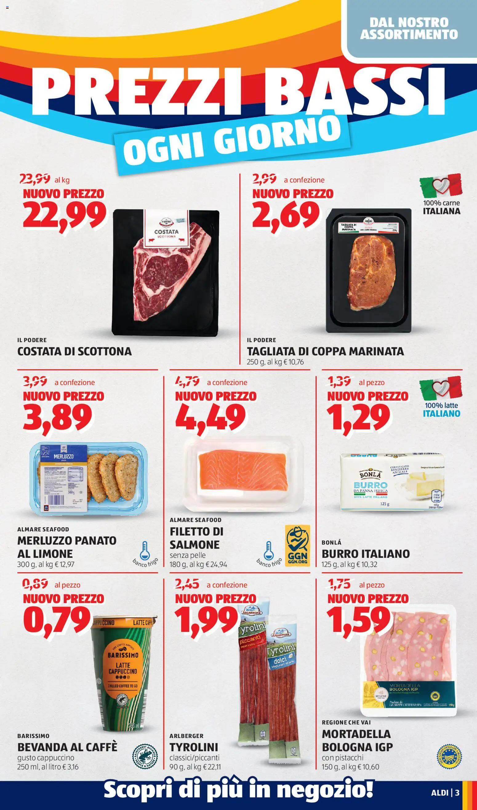 Volantino Aldi del 04.05.2026 | Pagina: 3 | Prodotti: Limone, Burro, Peperoncino, Mortadella