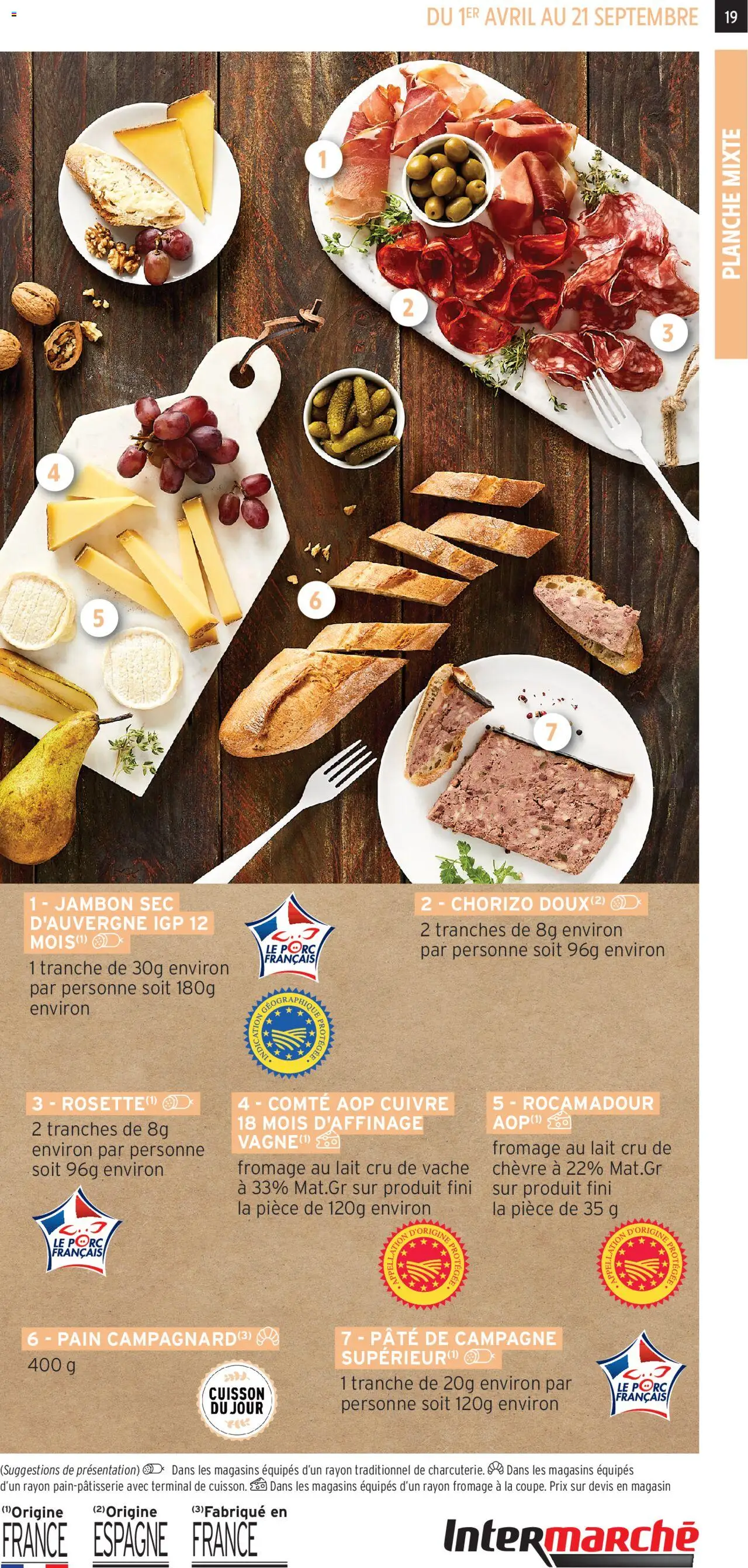  | Page: 19 | Produits: Chorizo, Lait, Jambon, Porc