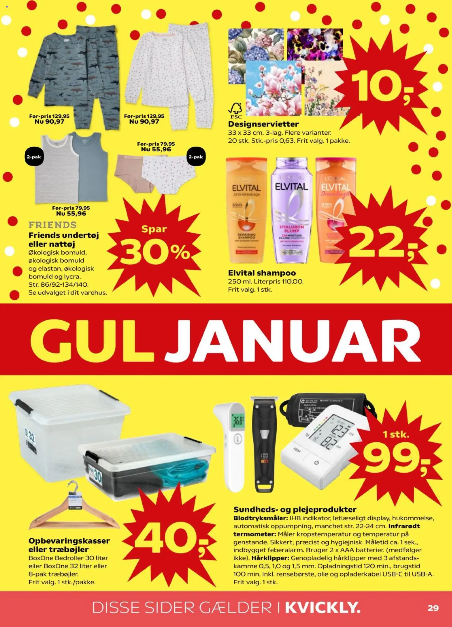 Kvickly tilbudsavis – gyldig fra 16.01.2026 | Side: 29 | Produkter: Shampoo, Olie, Undertøj, Hårklipper