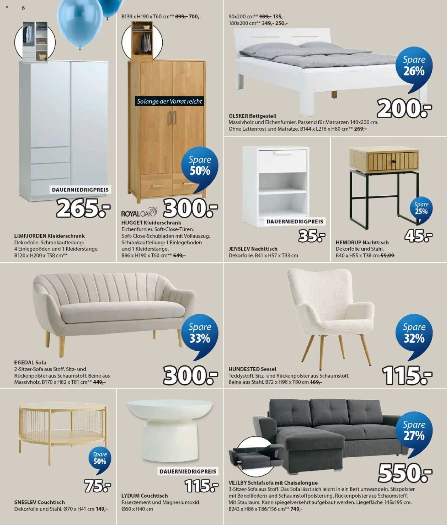 JYSK Prospekt 	 – gültig ab 21.03.2026 | Seite: 6 | Produkte: Schlafsofa, Bett, Nachttisch, Sofa