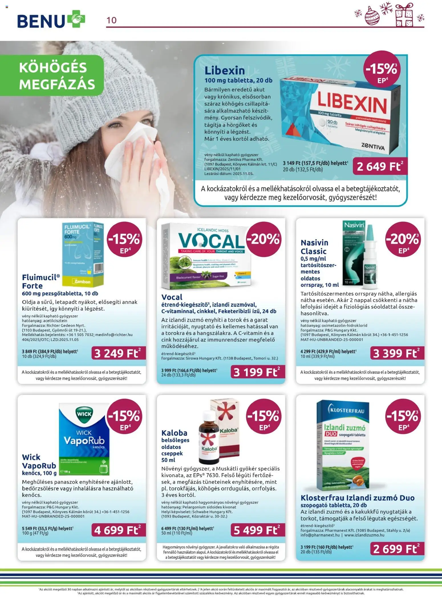 BENU Gyógyszertárak akciós ujság - amely érvényes a következő dátumtól: 01.12.2025 | Oldal: 10