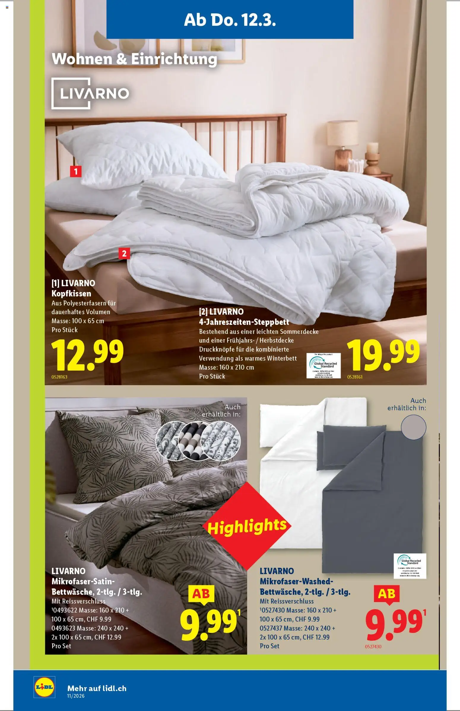 Lidl aktionen – gültig ab 12.03.2026 | Seite: 18 | Produkte: Kopfkissen