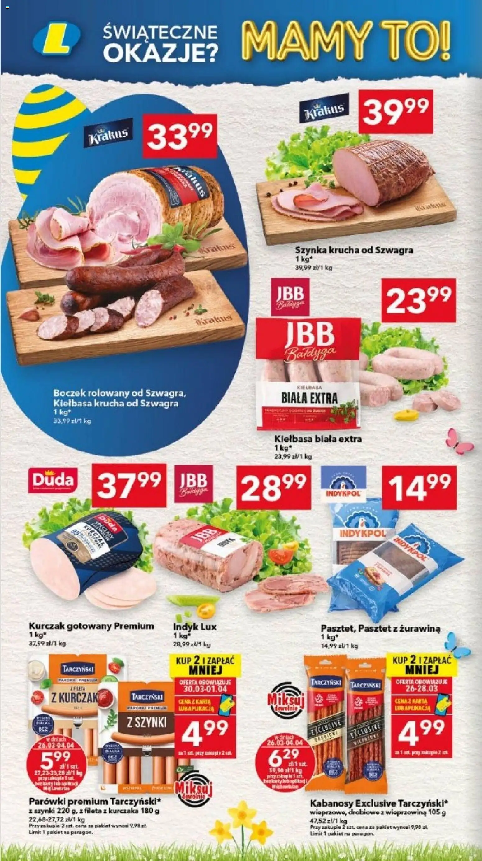 Lewiatan gazetka - Legnica od 26.03.2026 | Strona: 2 | Produkty: Karta, Parówki, Szynka, Boczek
