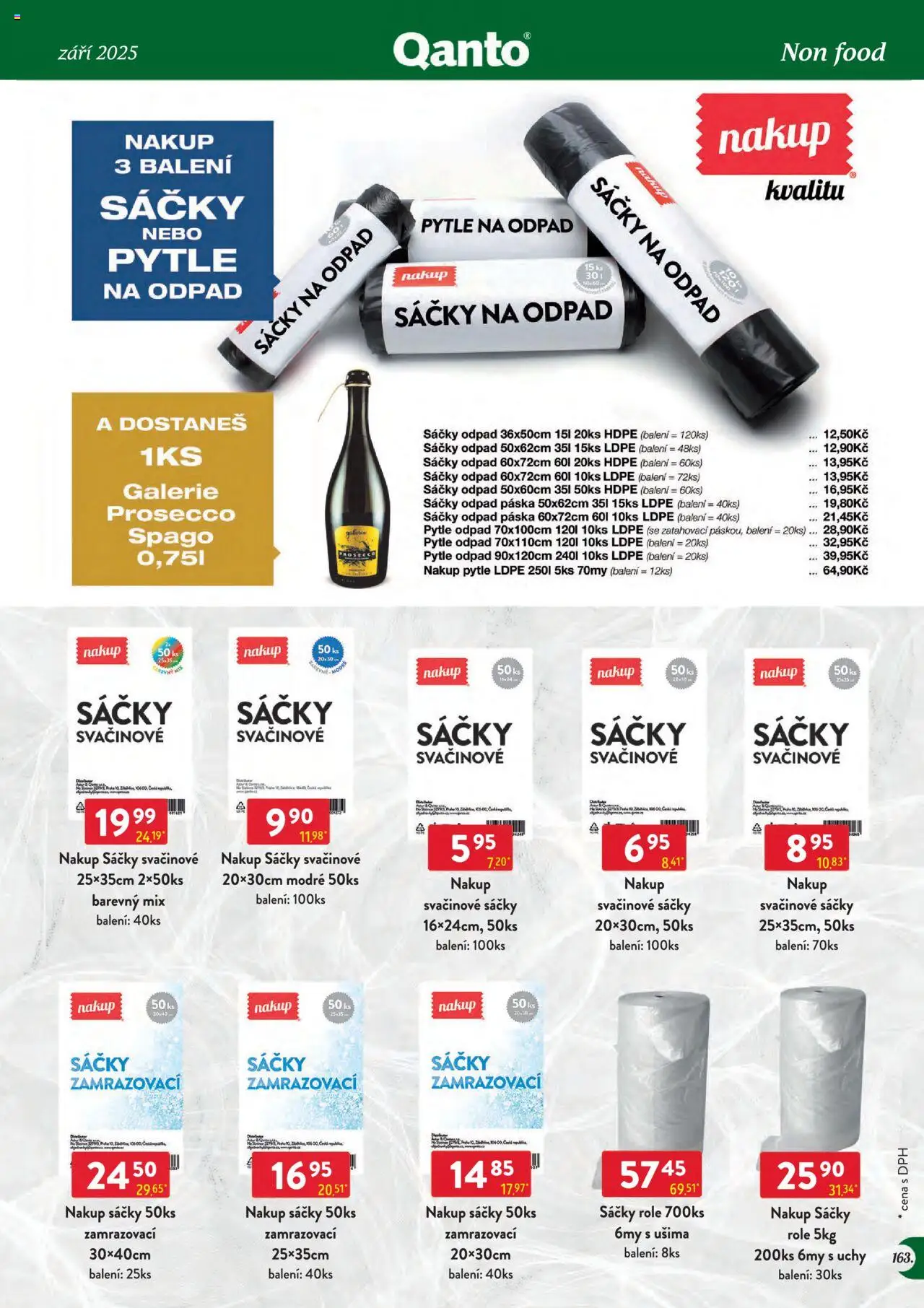 Astur & Qanto leták - Velkoobchod 09/2025 od 01.09.2025 | Strana: 163 | Produkty: Prosecco, Svačinové sáčky, Pytle na odpad