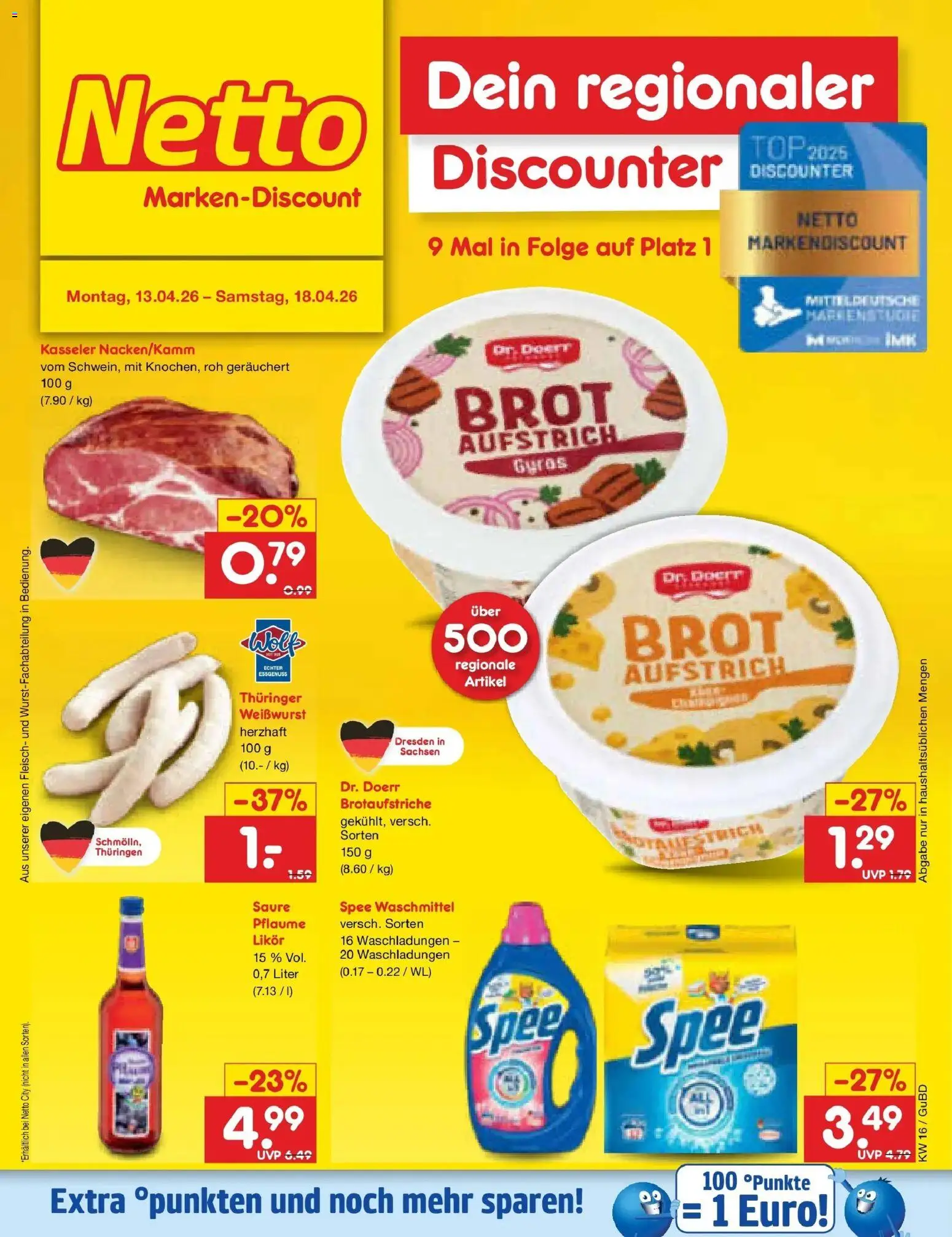 Netto Marken-Discount Prospekt Augustusburg	 – gültig ab 13.04.2026 | Seite: 30 | Produkte: Top, Weißwurst, Waschmittel, Brot