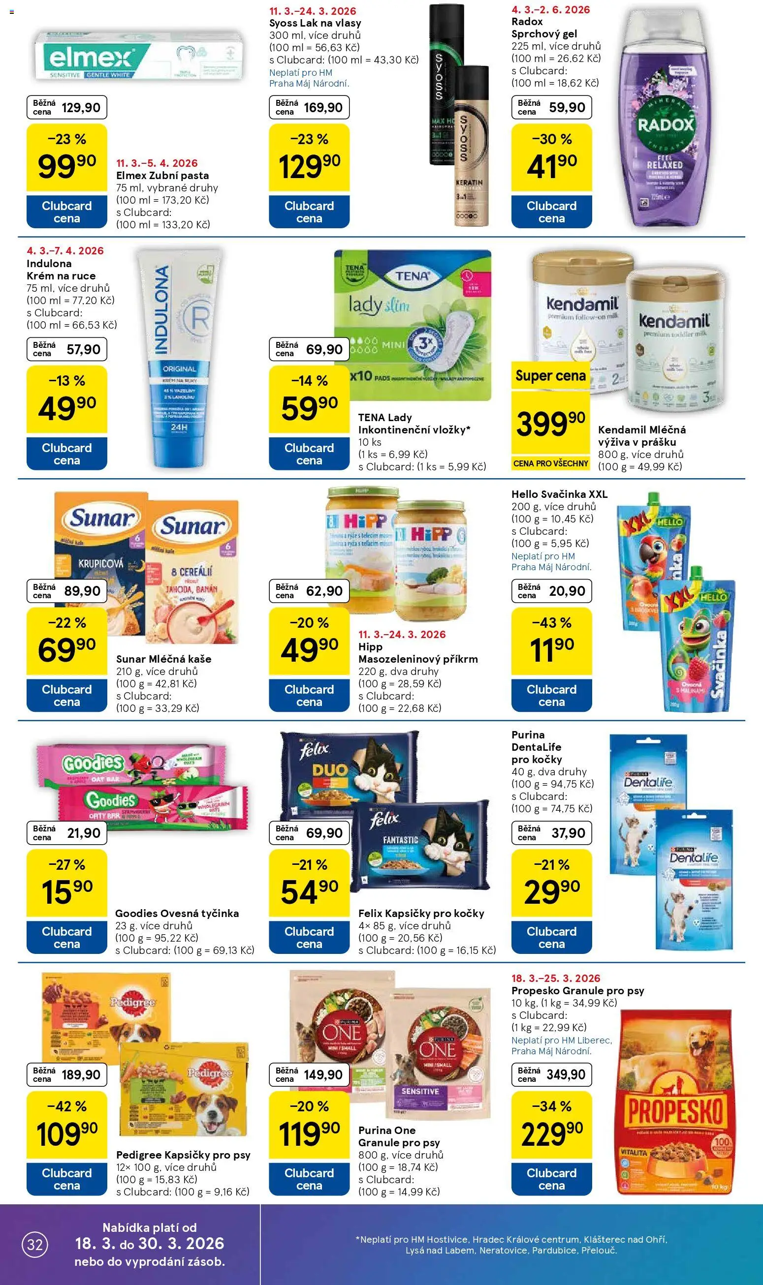 Tesco leták - Hypermarket od 18.03.2026 | Strana: 32 | Produkty: Felix, Krém na ruce, Granule, Krém