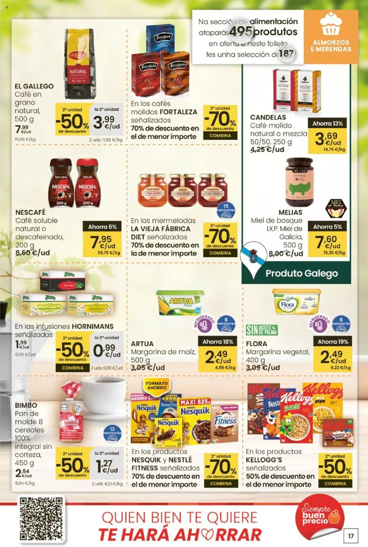 Eroski - Ofertón  │ válido desde el 02.10.2025 | Página: 17 | Productos: Café molido, Cereales, Pan de molde, Μηχανή καφέ