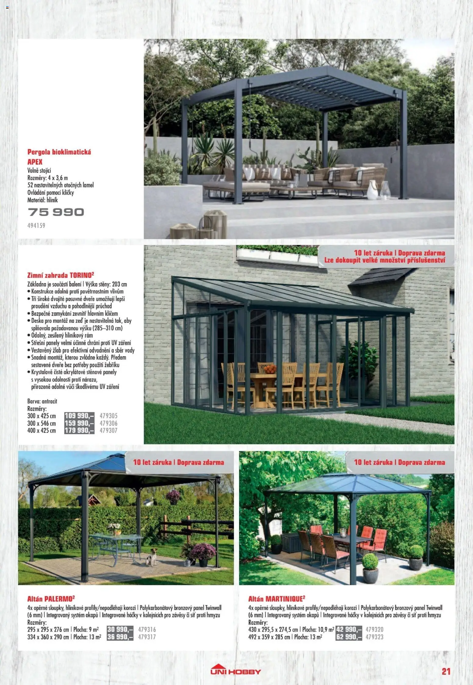 Uni Hobby katalog - Nábytek, grily a bazény 2026 od 10.04.2026 | Strana: 21 | Produkty: Zahrada, Síť, Síť proti hmyzu, Altán