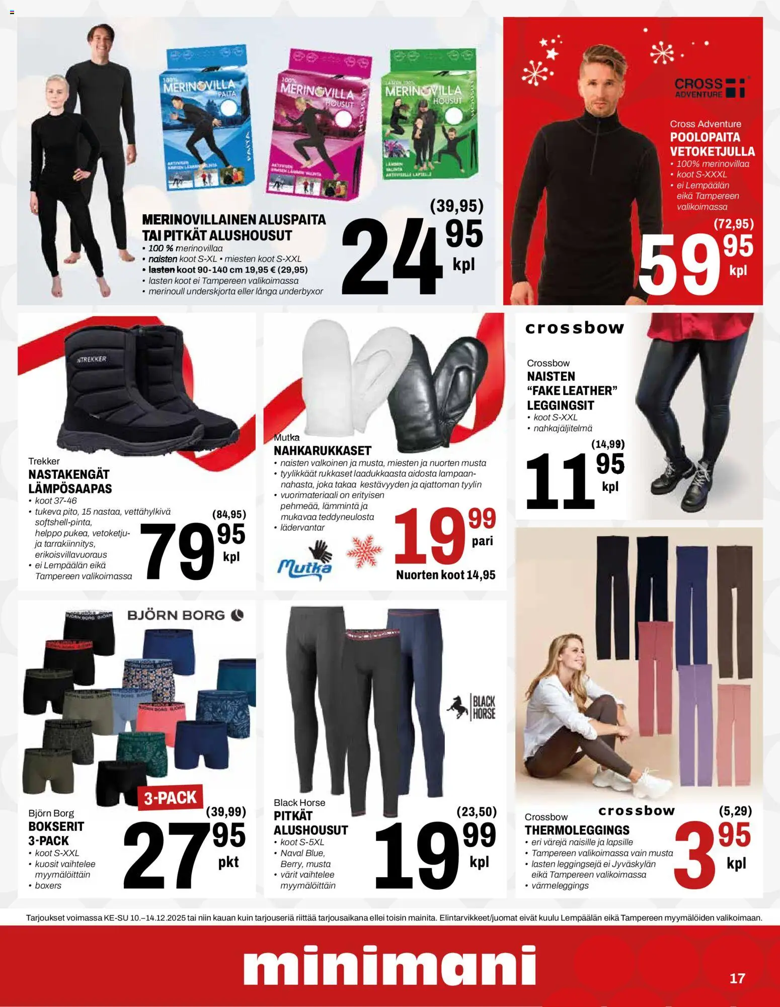 Minimani tarjoukset – voimassa 10.12.2025 alkaen | Sivu: 17 | Tuotteet: Housut, Leggingsit, Alushousut, Bokserit