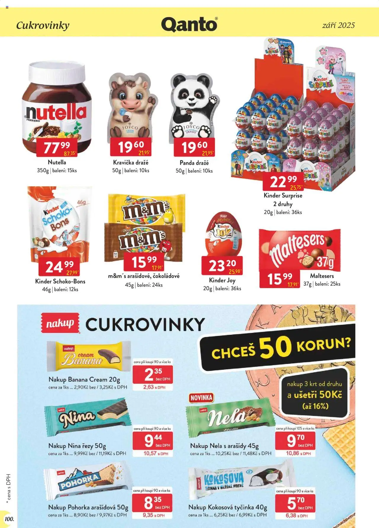 Astur & Qanto leták - Velkoobchod 09/2025 od 01.09.2025 | Strana: 100 | Produkty: Arašídy, Kinder Joy, Kinder, Nutella