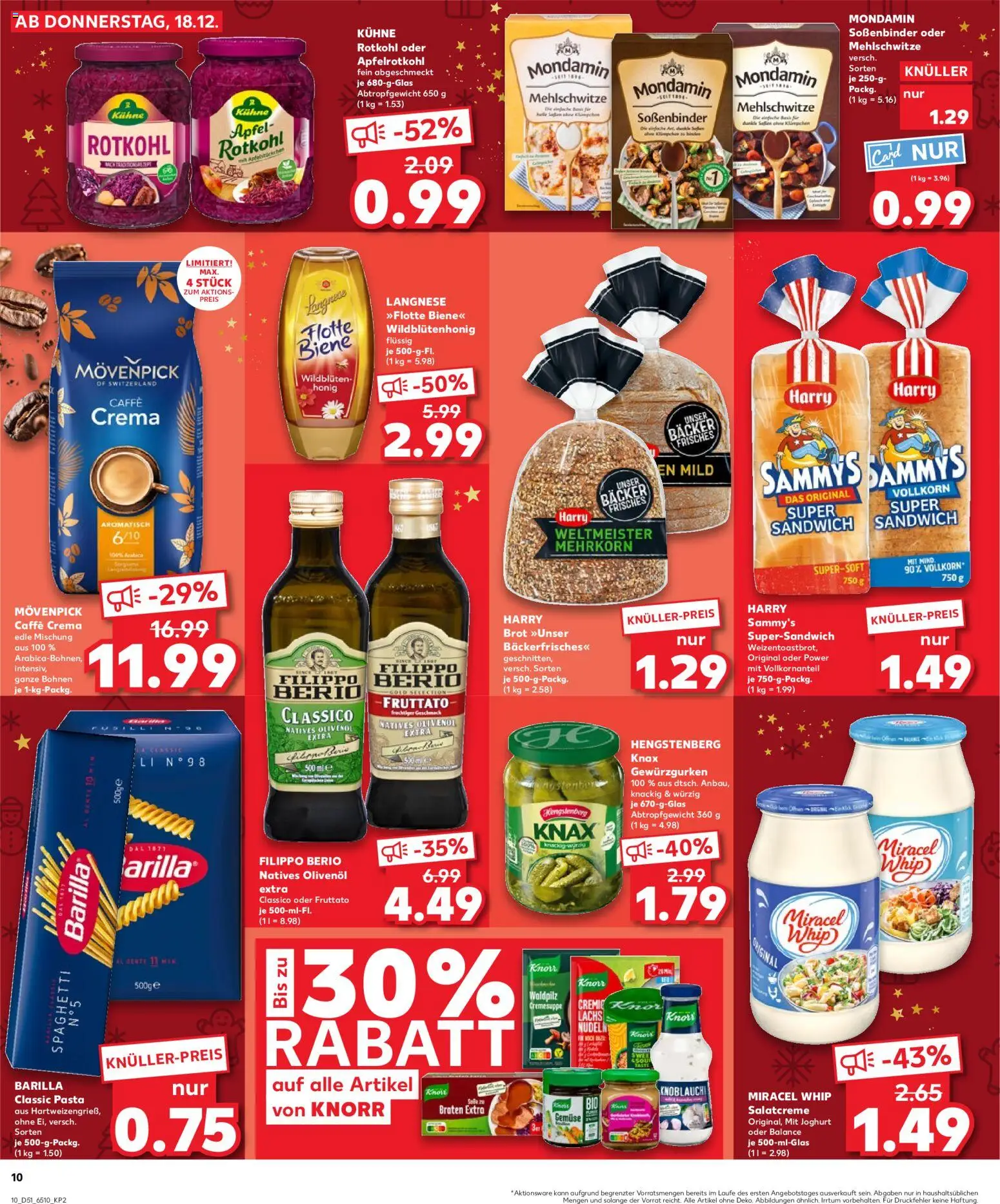 Kaufland prospekt Bremen	 – gültig ab 21.12.2025 | Seite: 10 | Produkte: Barilla, Olivenol, Gemüse, Pasta