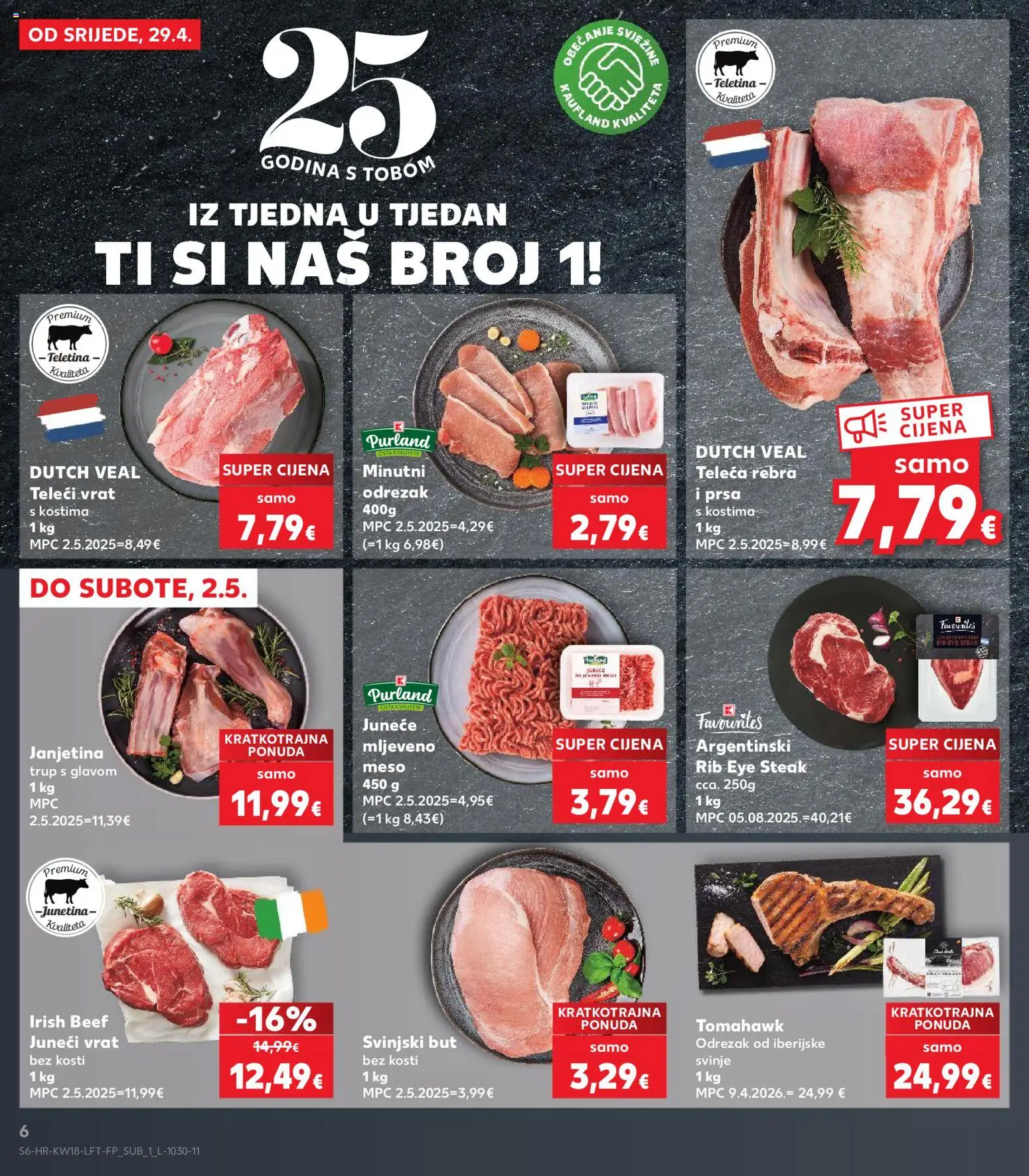 Kaufland katalog | vrijedi od 29.04.2026 | Stranica: 6 | Proizvodi: Janjetina, Svinjski but, Teletina, Junetina