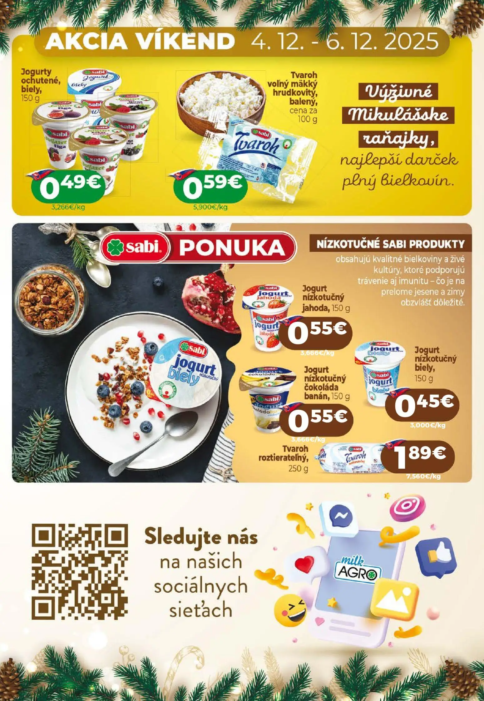 Nové Milk Agro akcie – leták je platný od 03.12.2025 | Strana: 3 | Produkty: Jogurt, Čokoláda, Tvaroh