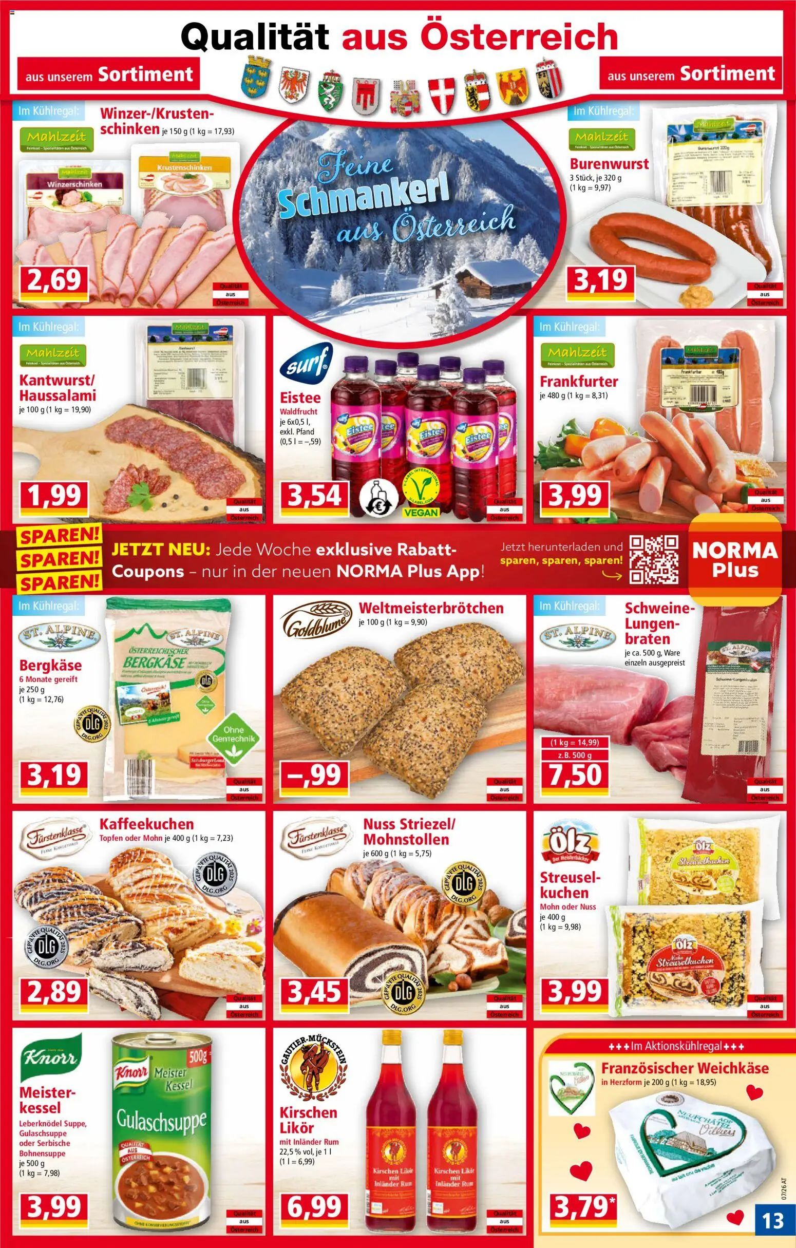 Norma Flugblatt gültig ab 09.02.2026 | Seite: 13 | Produkte: Schinken