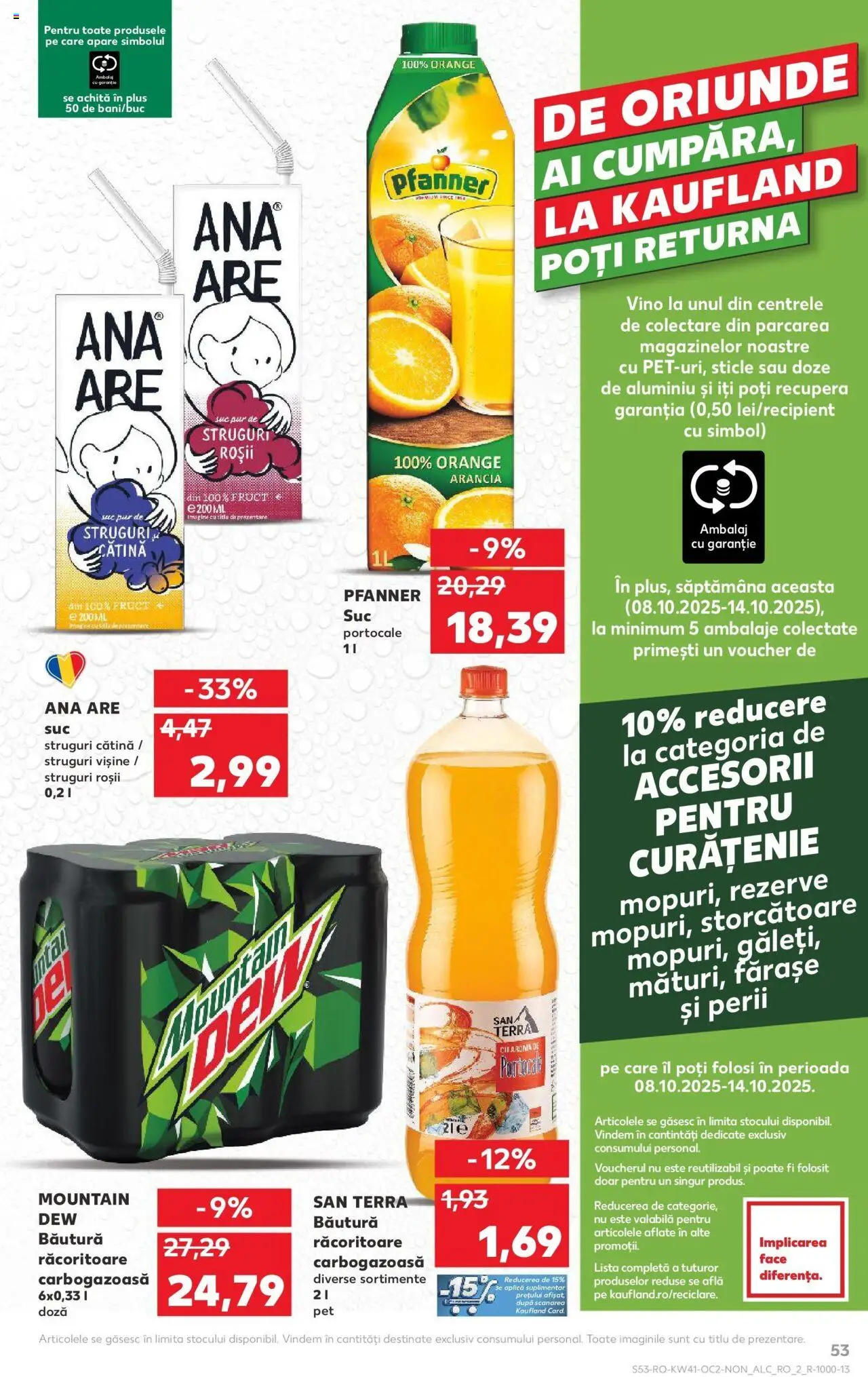 Noul catalog Kaufland – valabil de la 08.10.2025 | Pagină: 53 | Produse: Struguri, Suc, Portocale, Roșii