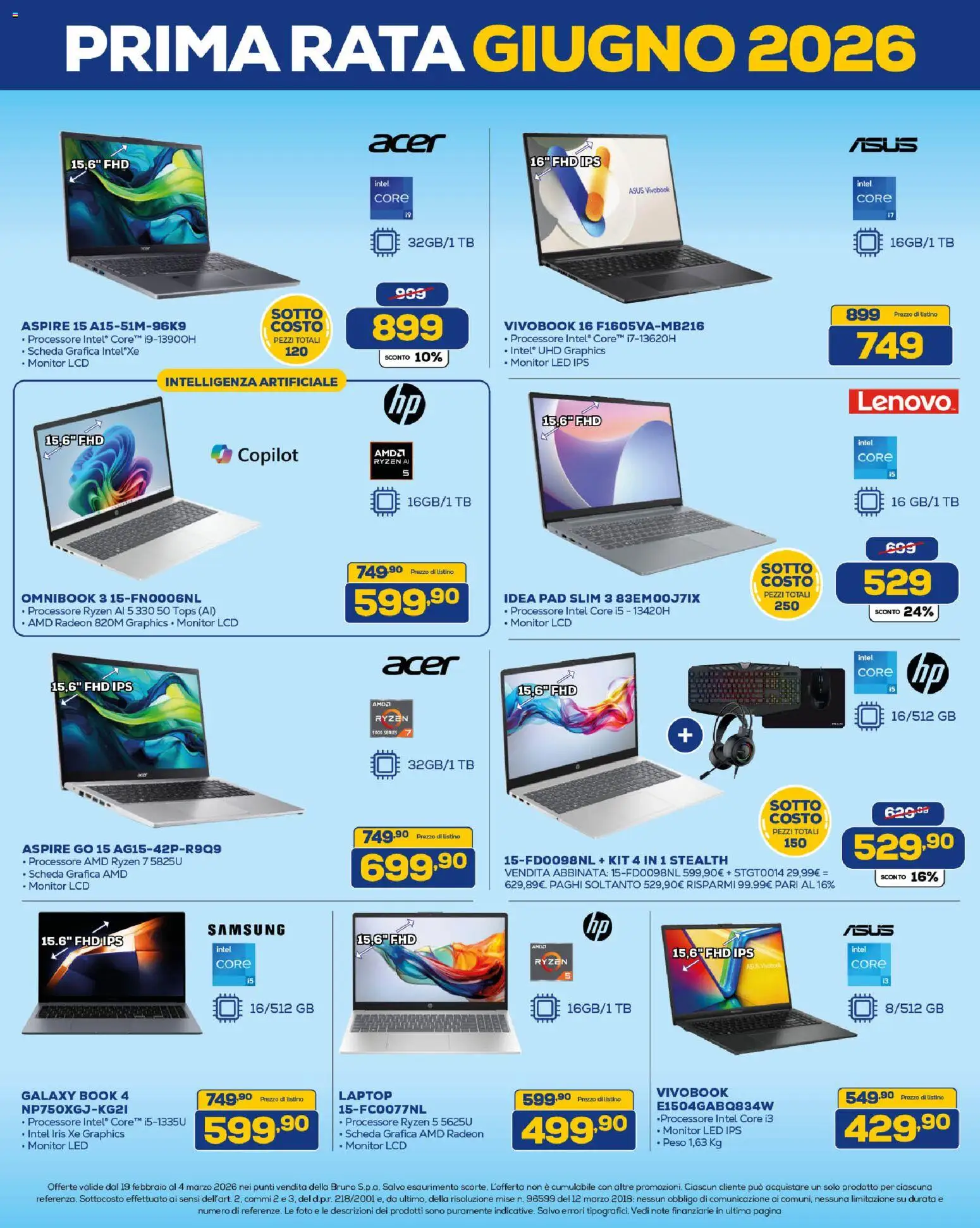 Volantino Euronics del 19.02.2026 | Pagina: 8 | Prodotti: Monitor, Laptop, Samsung