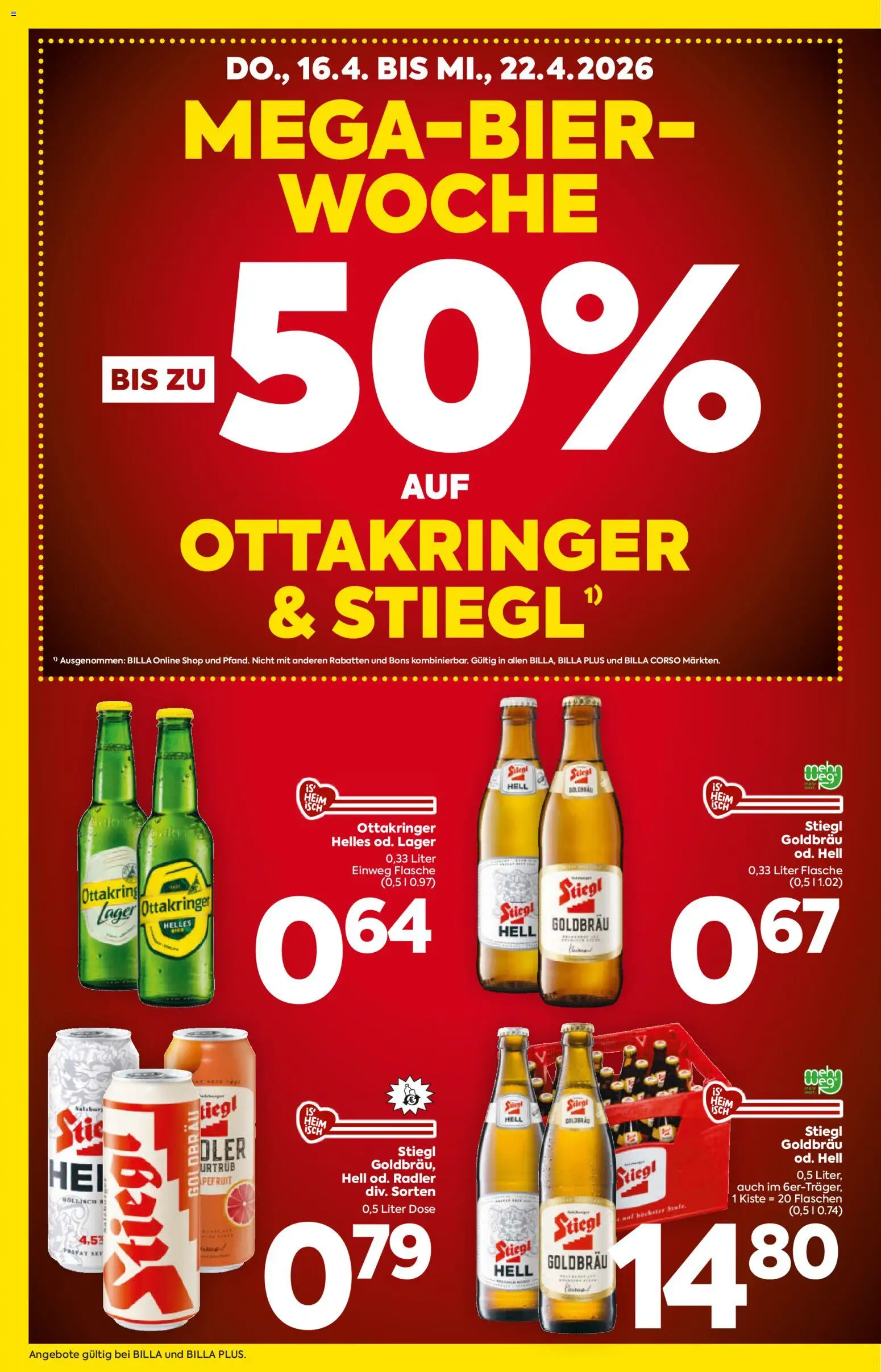 Billa AT akciós ujság - amely érvényes a következő dátumtól: 16.04.2026 | Oldal: 2 | Termékek: Radler