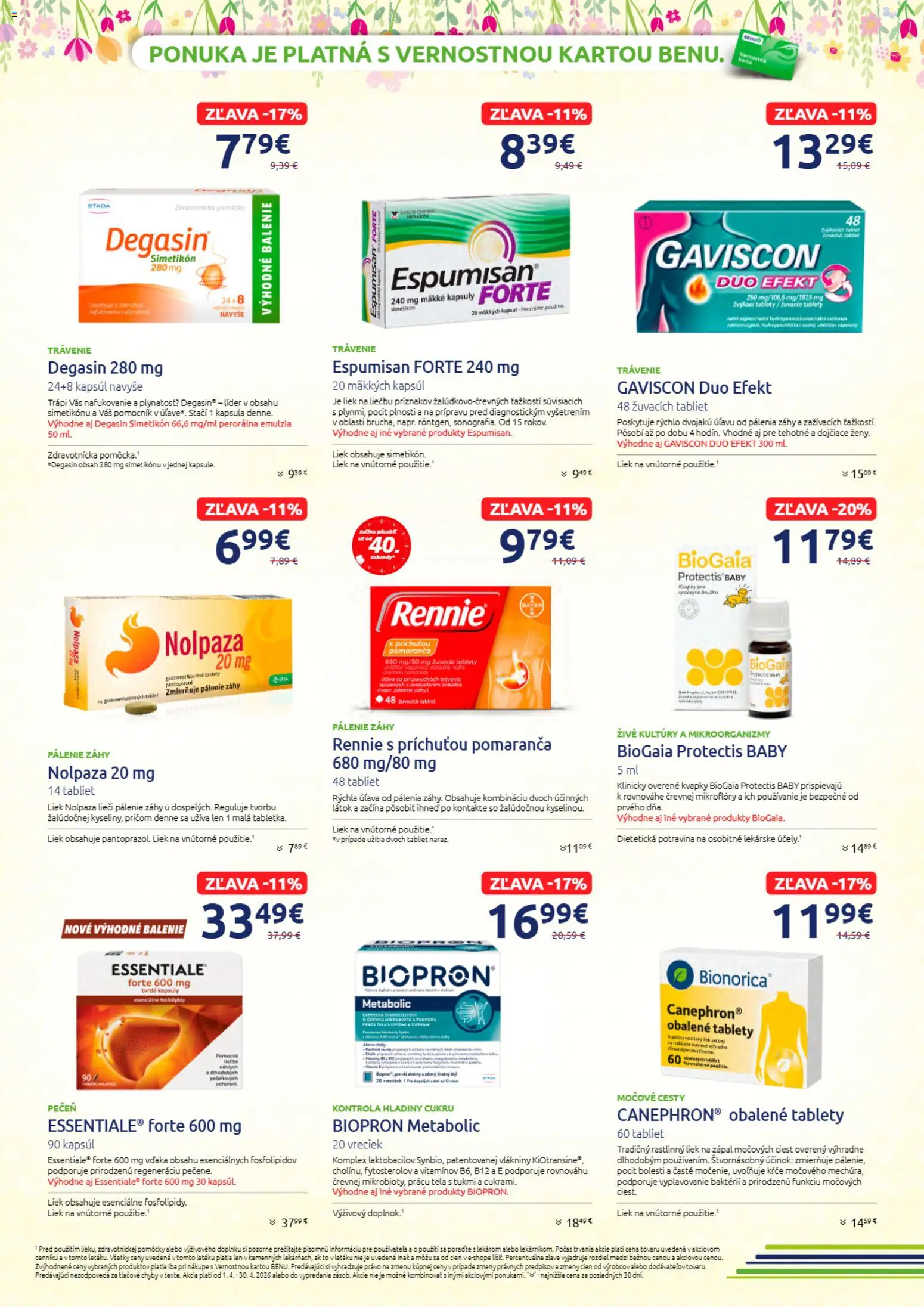 Nové BENU Lekáreň akcie – leták je platný od 01.04.2026 | Strana: 4 | Produkty: Tablet