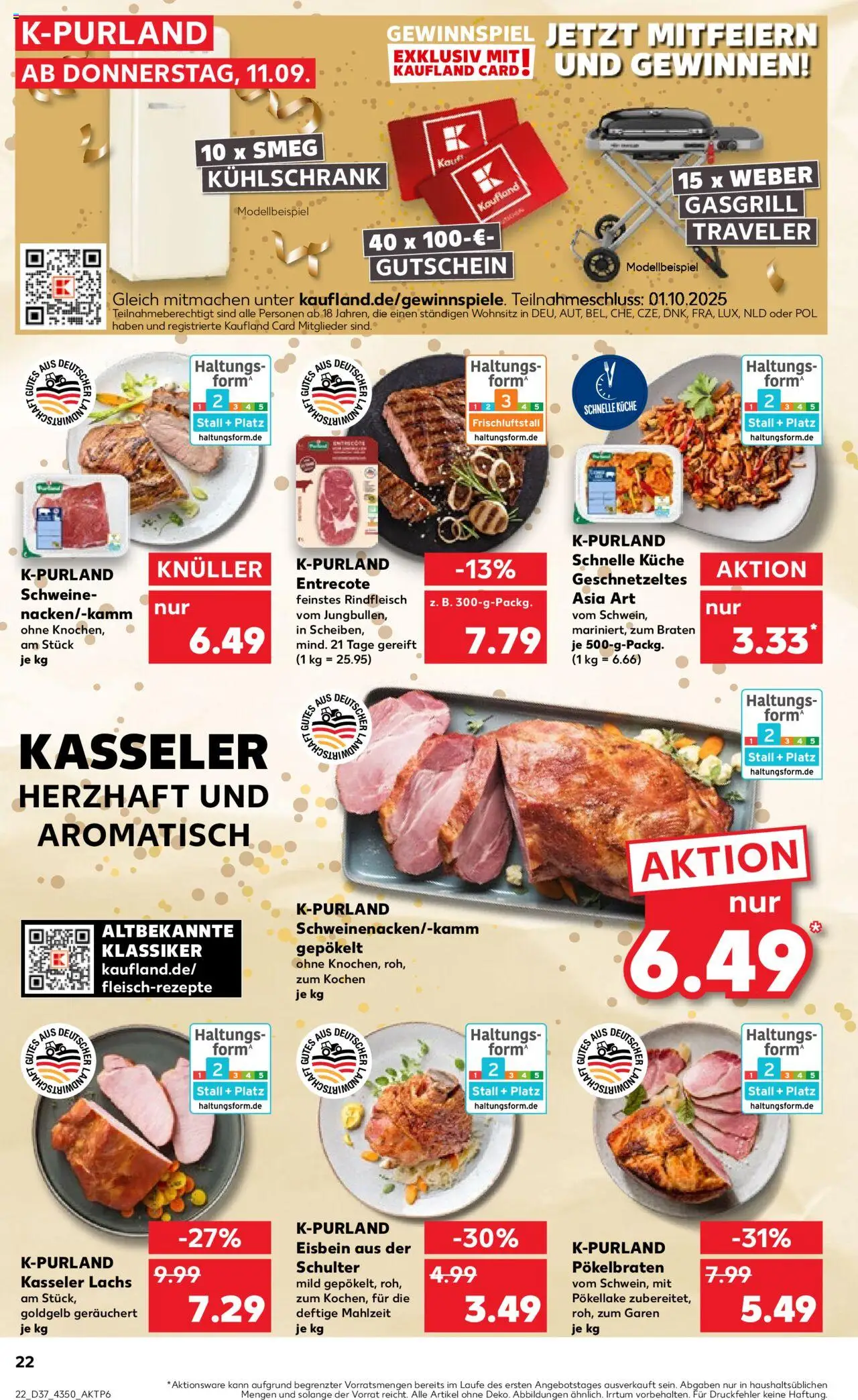 Kaufland prospekt Potsdam	 – gültig ab 11.09.2025 | Seite: 22 | Produkte: Küche, Kühlschrank, Entrecote, Lachs
