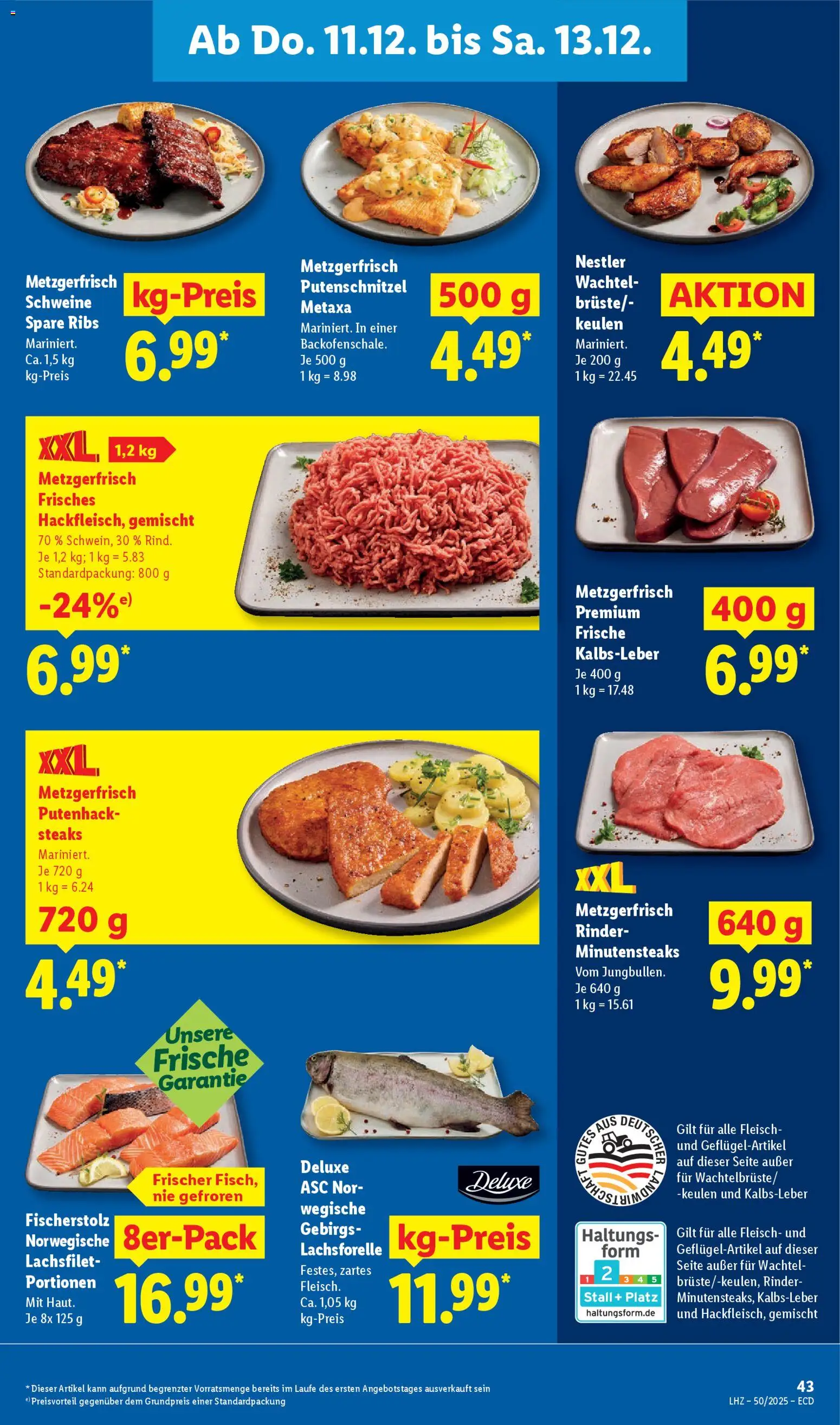 Lidl - Prospekt – gültig ab 08.12.2025 | Seite: 63 | Produkte: Metaxa, Kalbsleber, Putenschnitzel, Fleisch