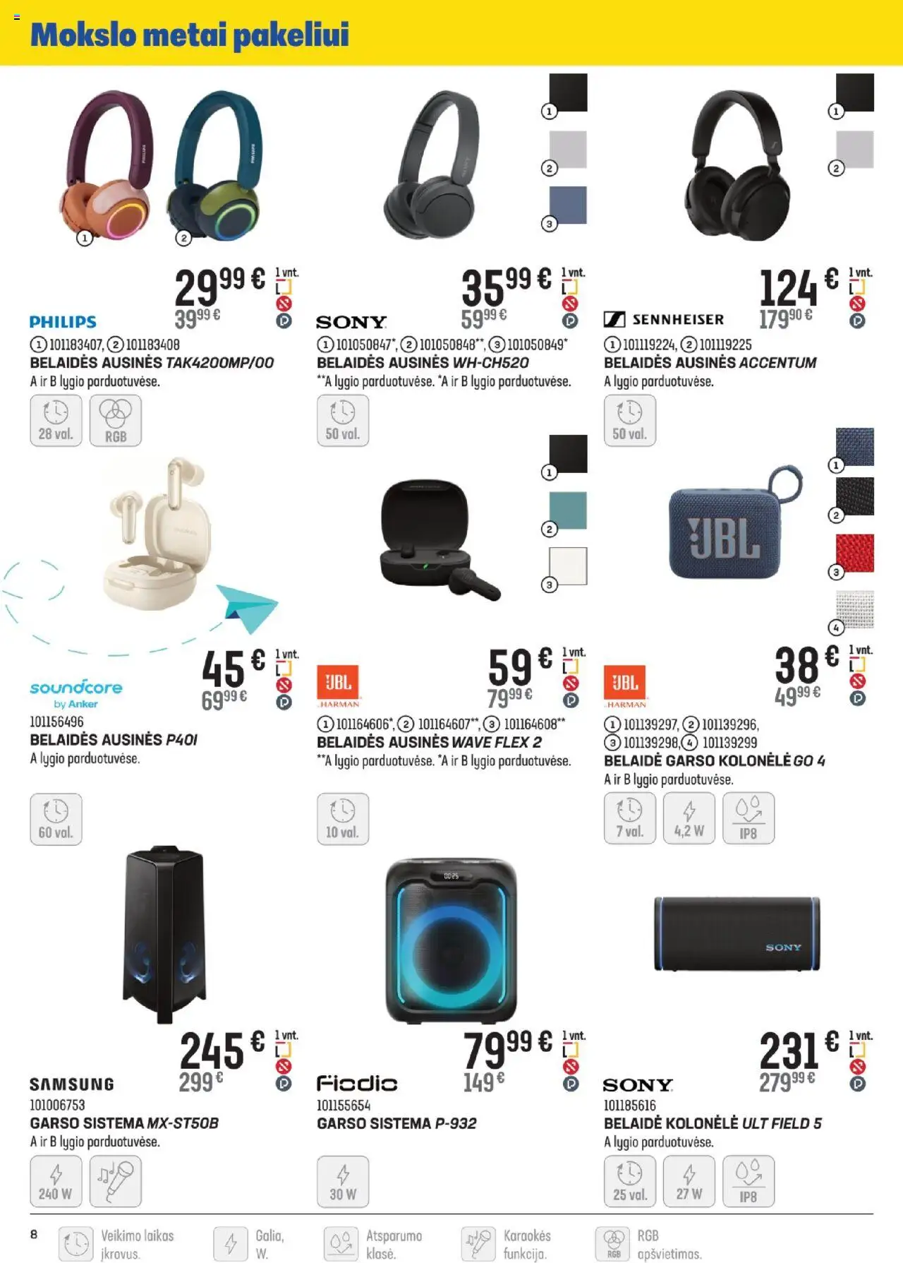 Senukai - Leidinys│galioja nuo 13.08.2025 | Puslapis: 8 | Prekių: Ausinės, Kolonėlė