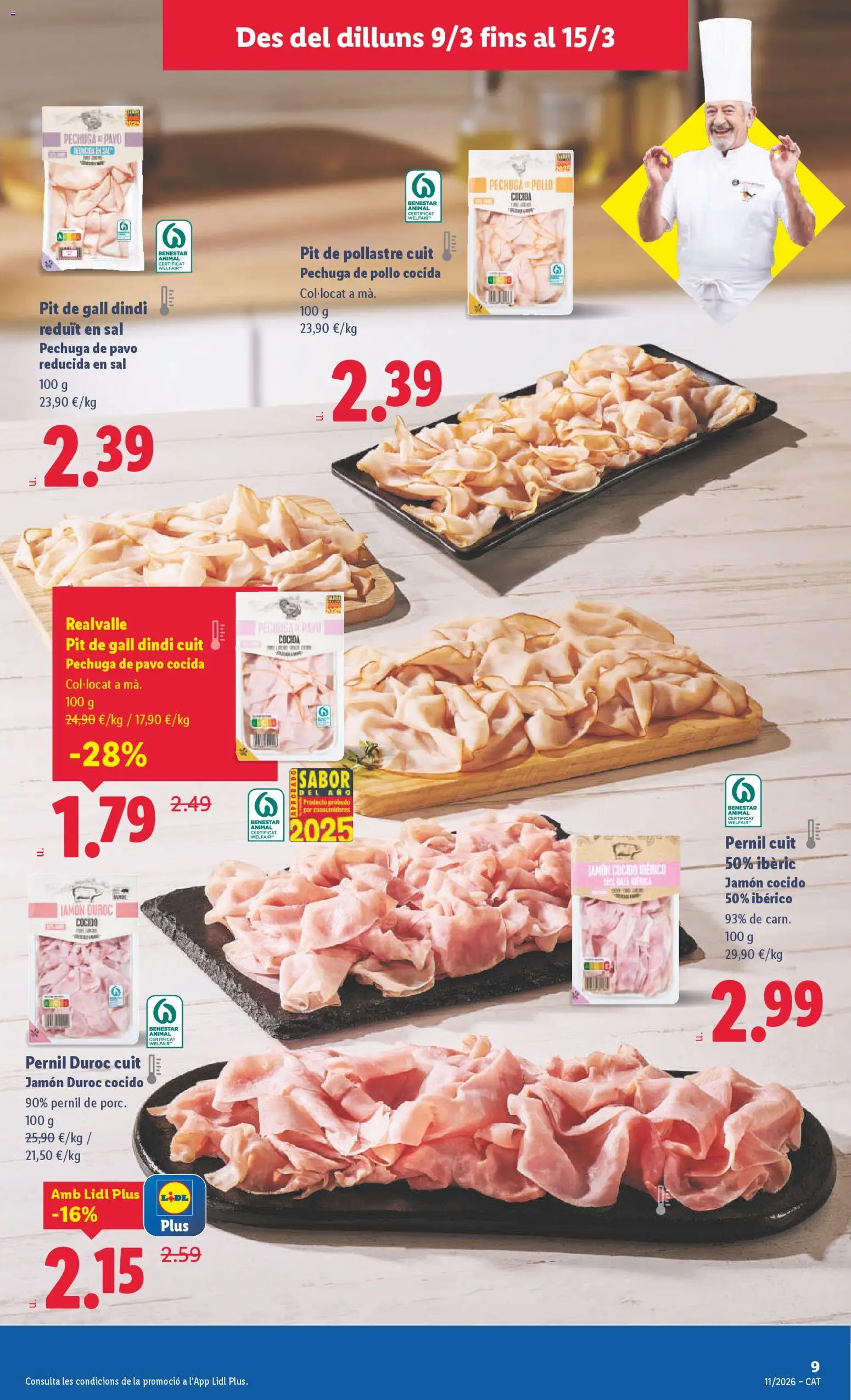 Lidl folleto │ válido desde el 09.03.2026 | Página: 15 | Productos: Jamón, Jamón cocido