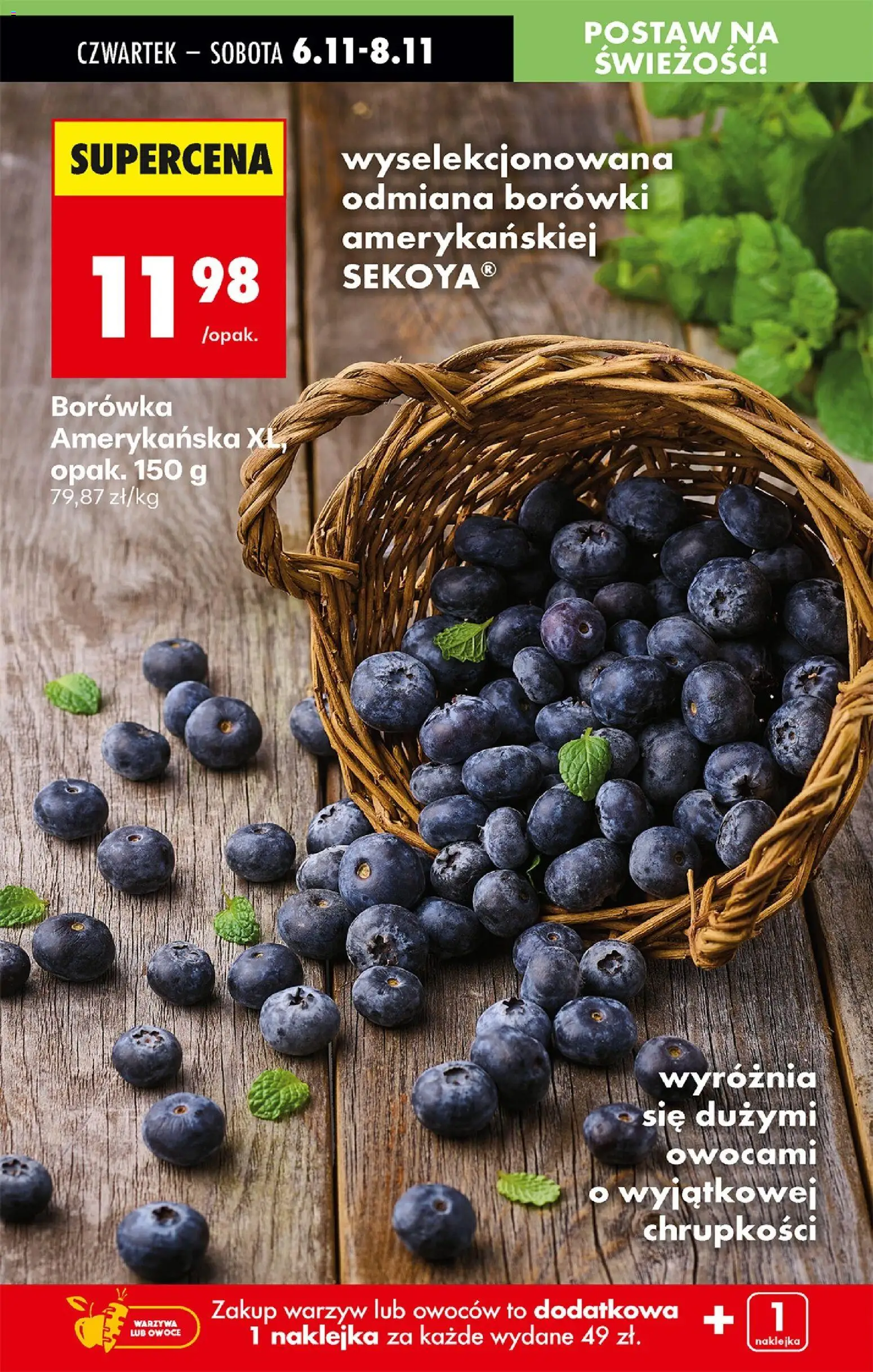 Biedronka gazetka - Oferta w tym tygodniu od 06.11.2025 | Strona: 75 | Produkty: Borówka amerykańska, Warzywa, Owoce