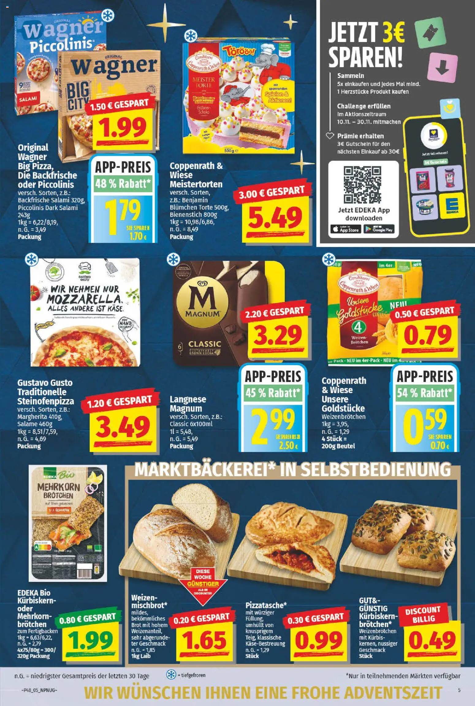 NP Discount Prospekt 	 – gültig ab 24.11.2025 | Seite: 5 | Produkte: Langnese, Piccolinis, Brot, Salami