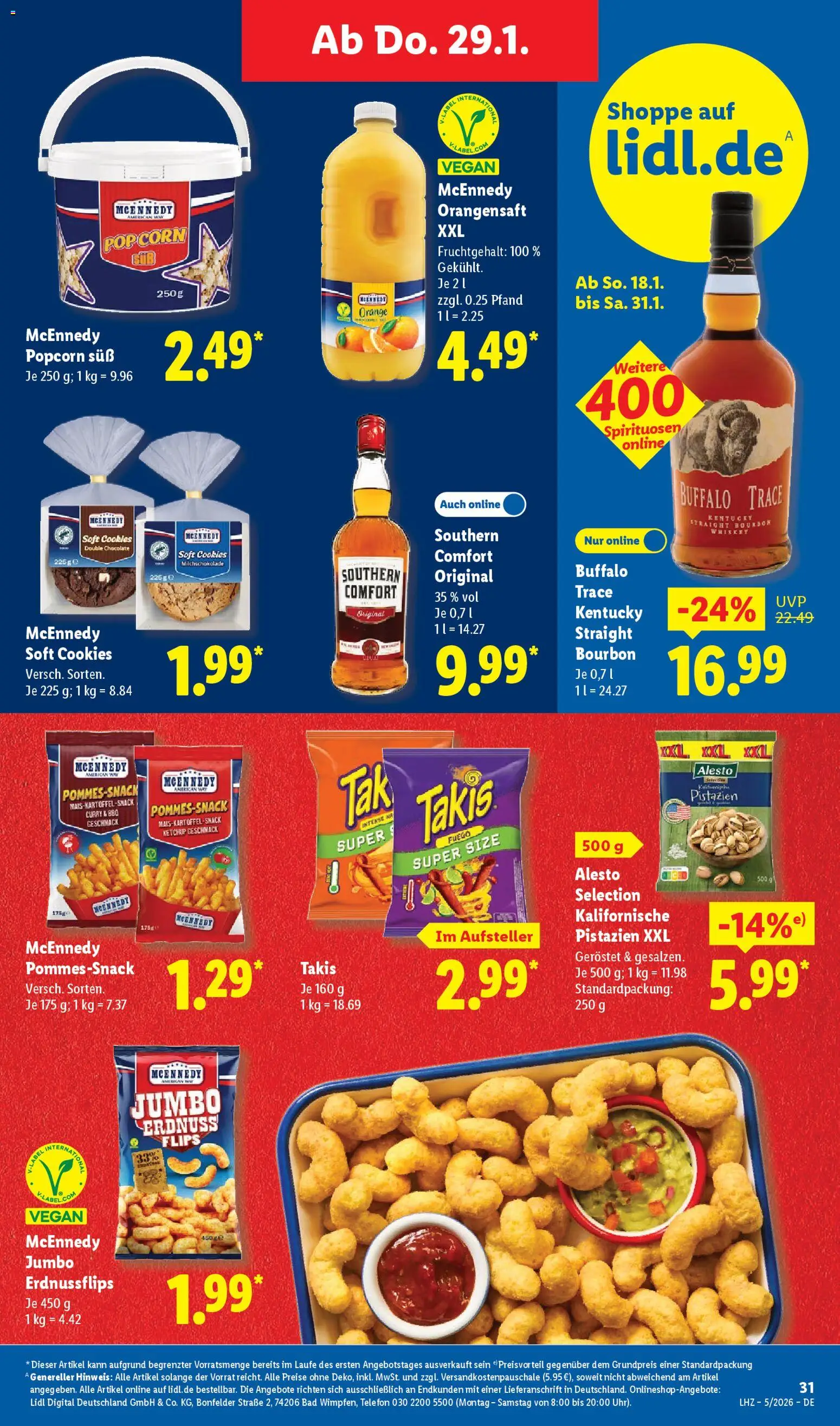 Lidl - Prospekt – gültig ab 26.01.2026 | Seite: 53 | Produkte: Pistazien, Bourbon, Ketchup, Whiskey
