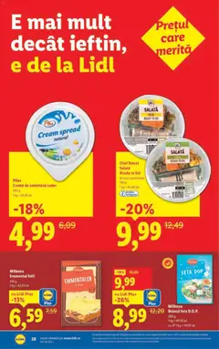 Ofertele Lidl valabile de la 10.11.2025 | Pagină: 28 | Produse: Brânză, Cremă, Smântână, Salată