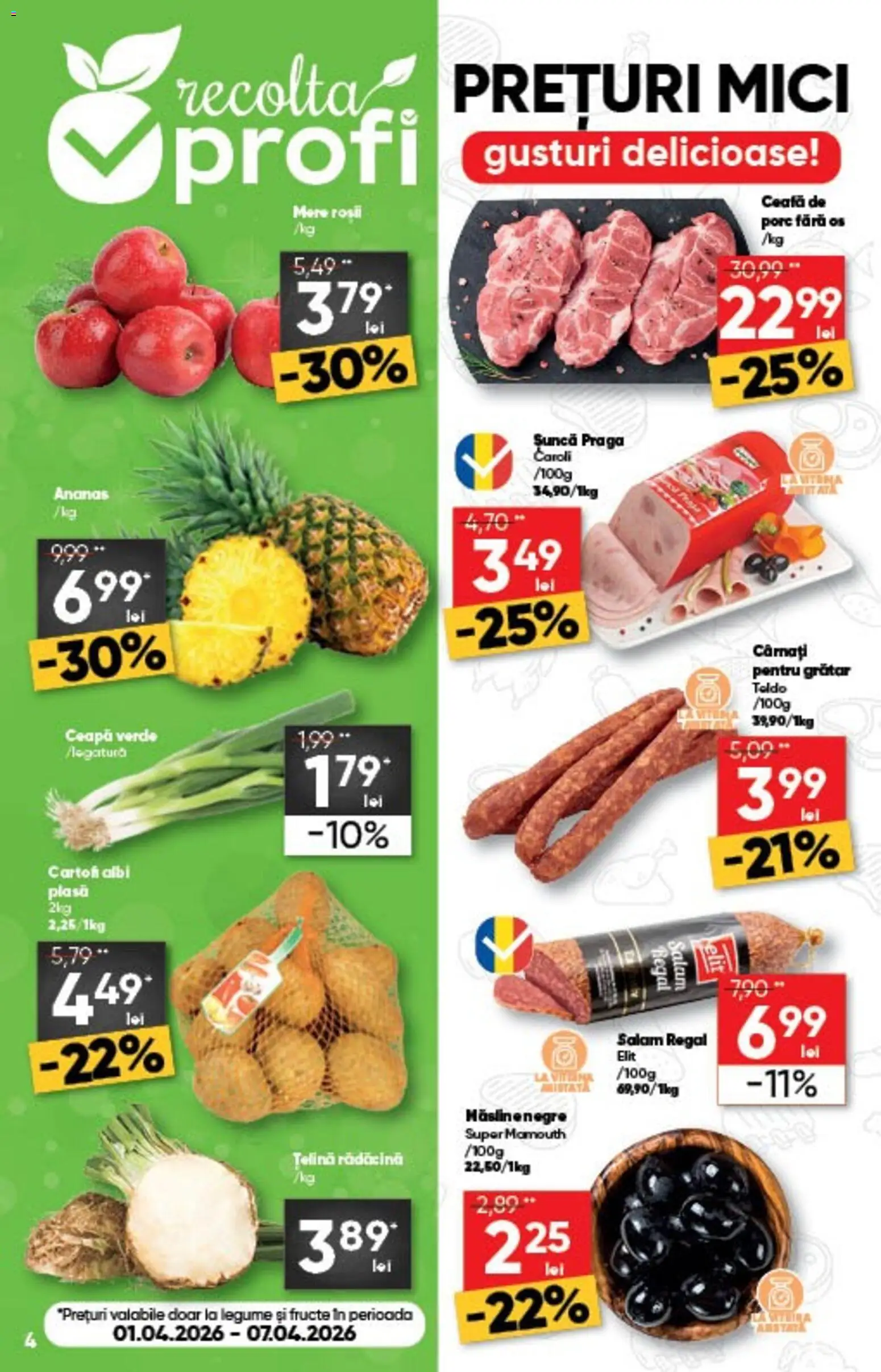 Noul catalog Profi – valabil de la 01.04.2026 | Pagină: 4 | Produse: Keçeli kalem, Șuncă, Ananas, Fructe