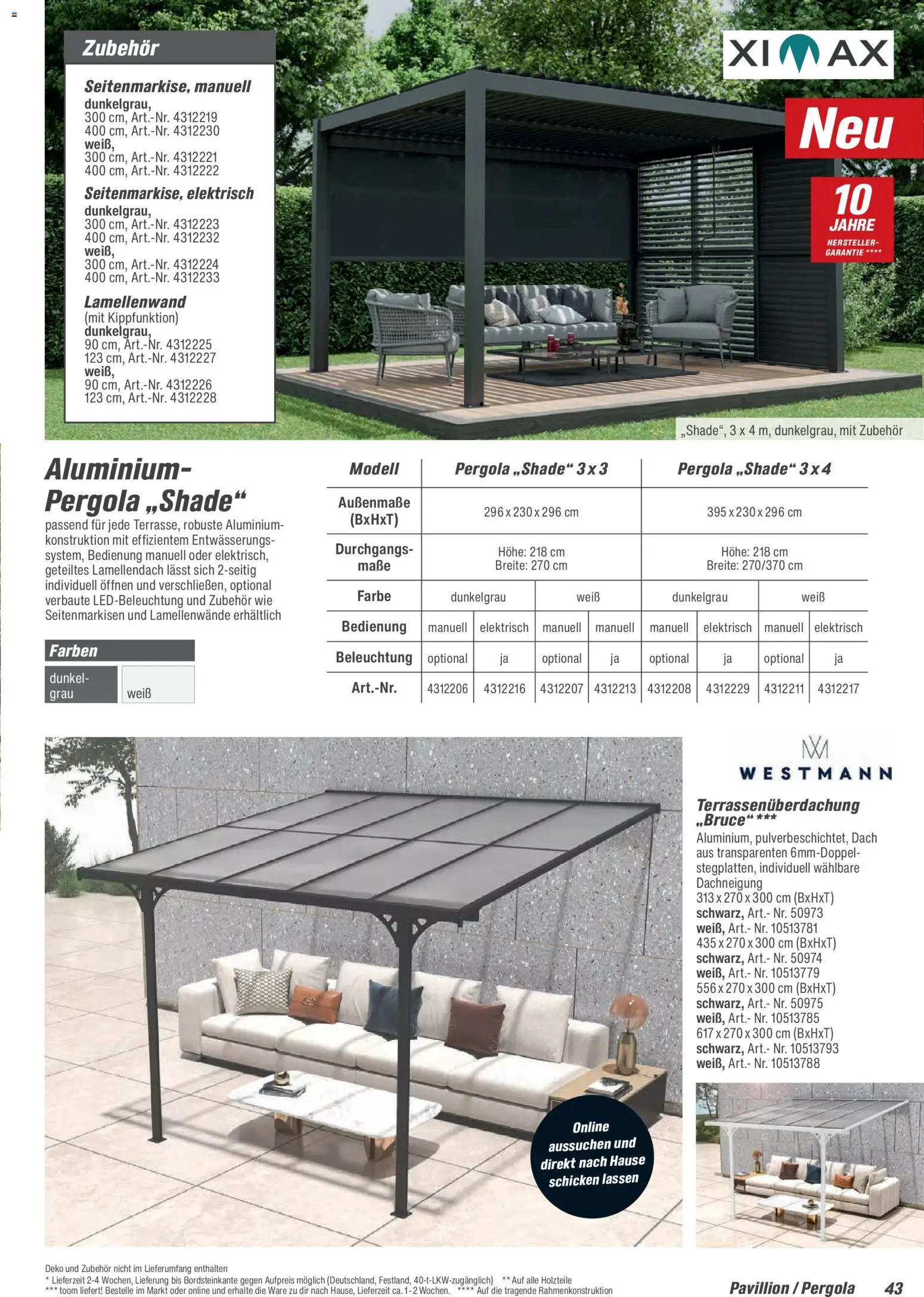 Toom Baumarkt Gartenhäuser & Carports 2026 – gültig ab 20.02.2026 | Seite: 43