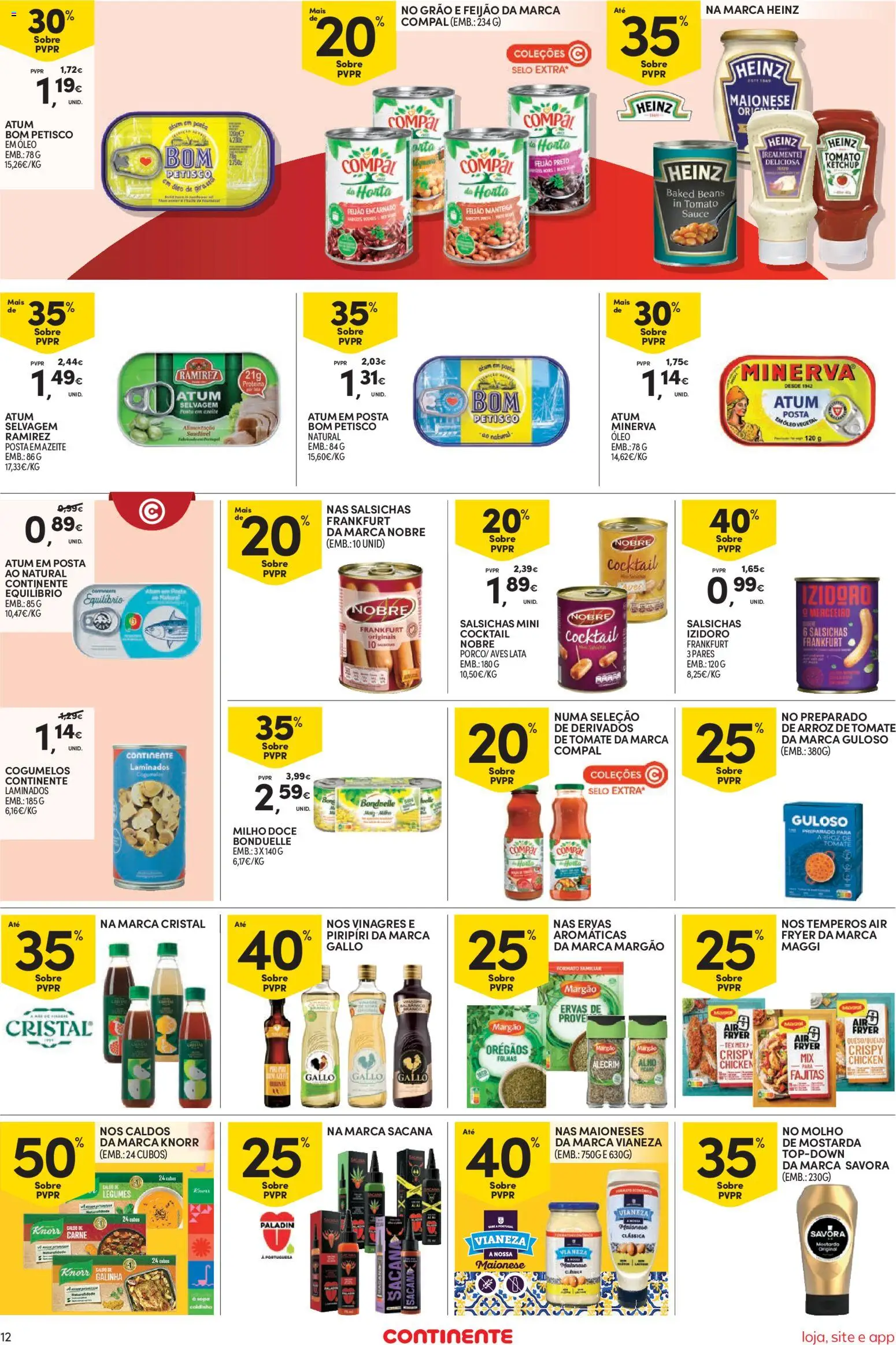 Continente Semanal Continente Bom Dia │ válido de 17.02.2026 | Página: 12 | Produtos: Atum, Óleo, Ketchup, Cogumelos