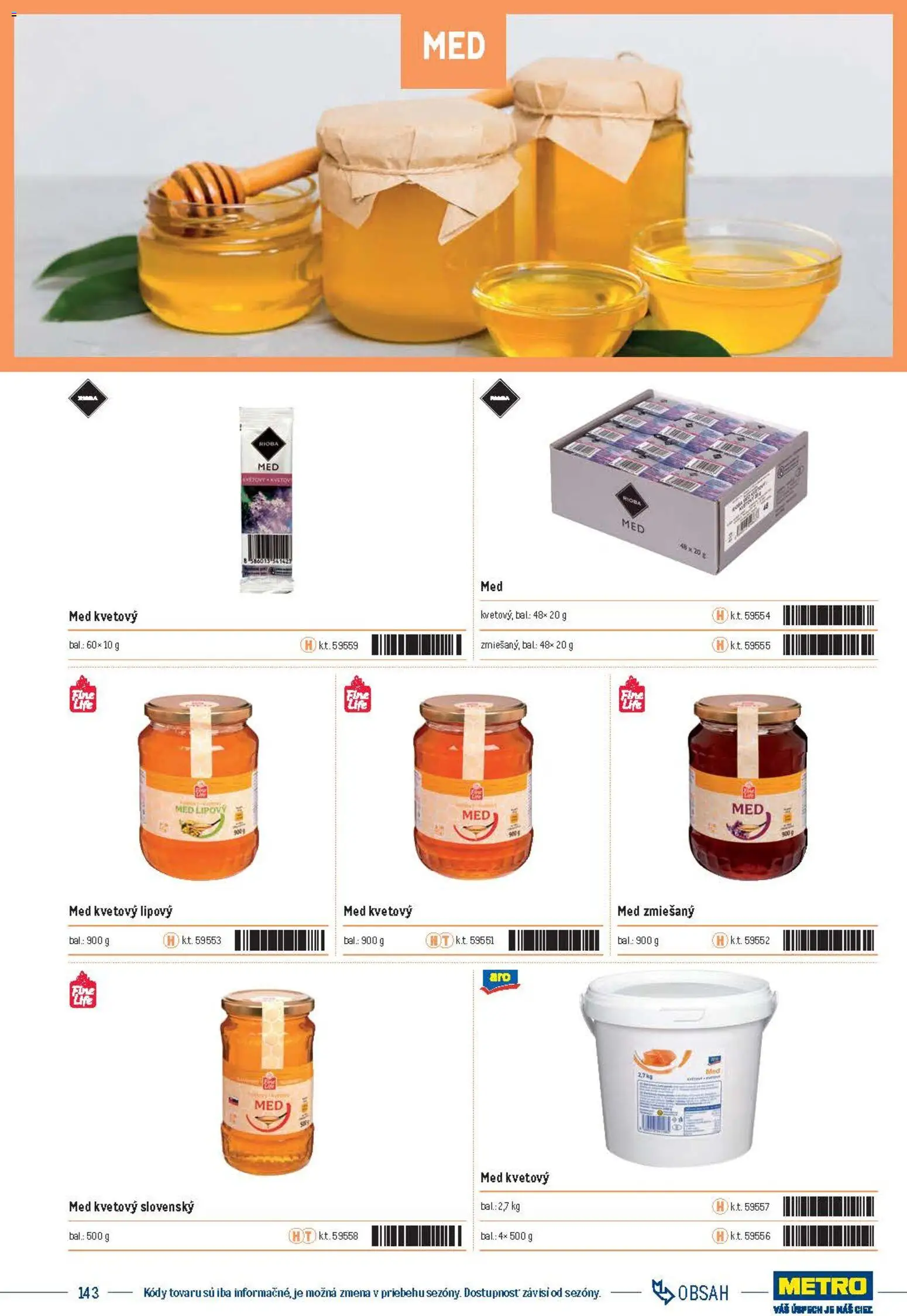 Nové Metro akcie – leták je platný od 05.12.2025 | Strana: 143 | Produkty: Med