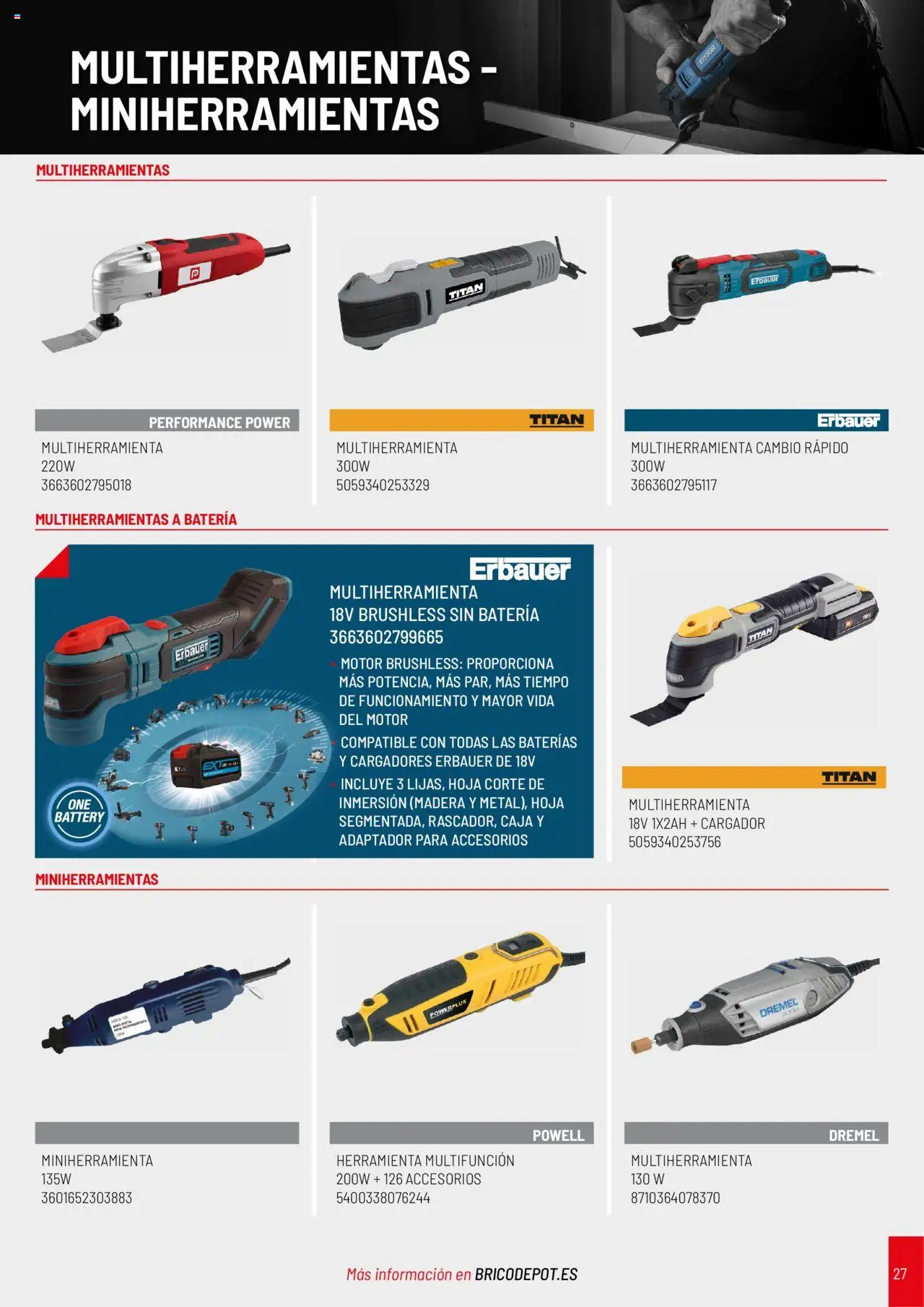 Brico Depôt folleto │ válido desde el 01.04.2025 | Página: 27 | Productos: Adaptador, Caja, Batería