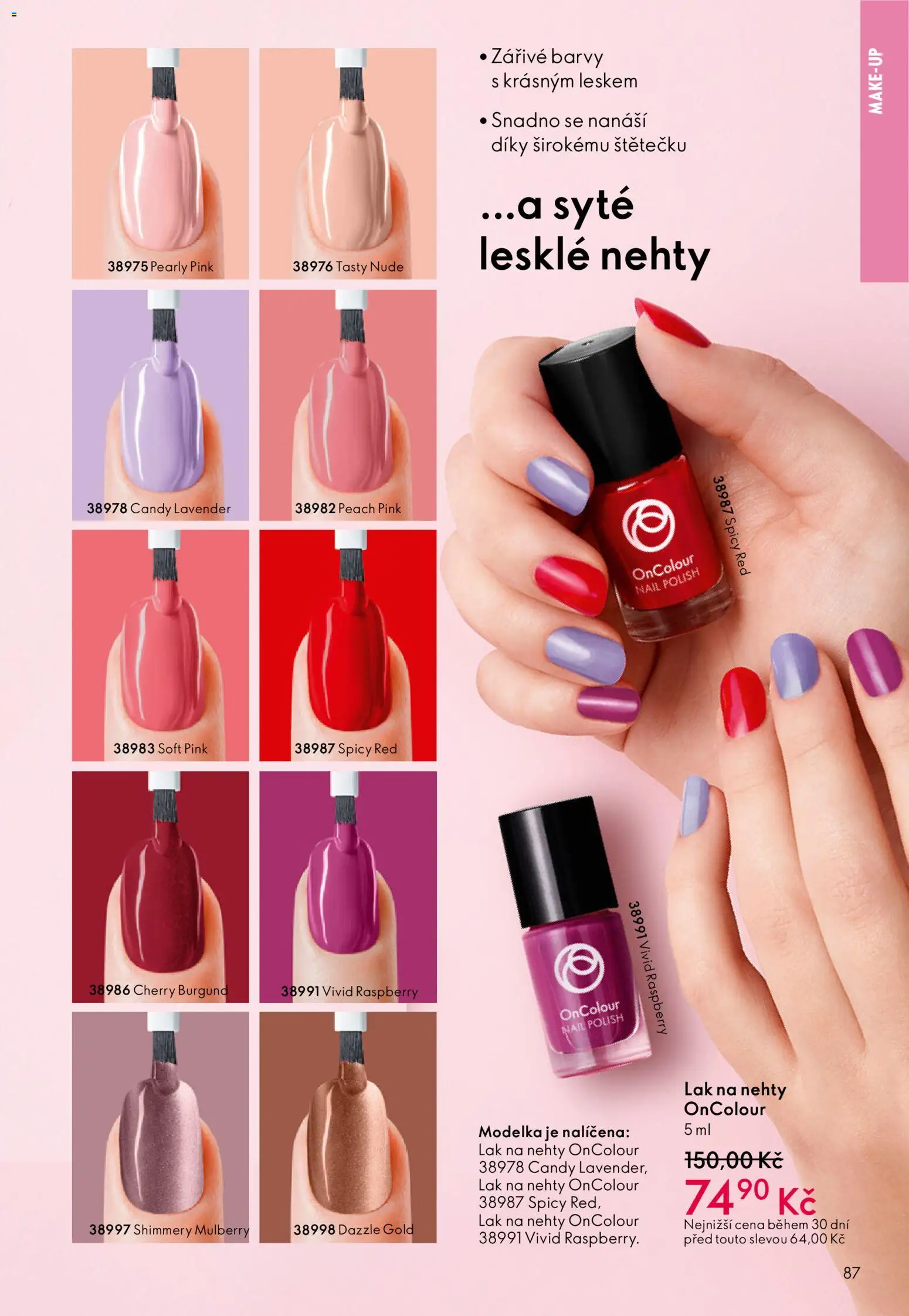 Oriflame katalog č.02/2026 od 21.01.2026 | Strana: 87 | Produkty: Makeup, Nehty, Barvy, Lak na nehty
