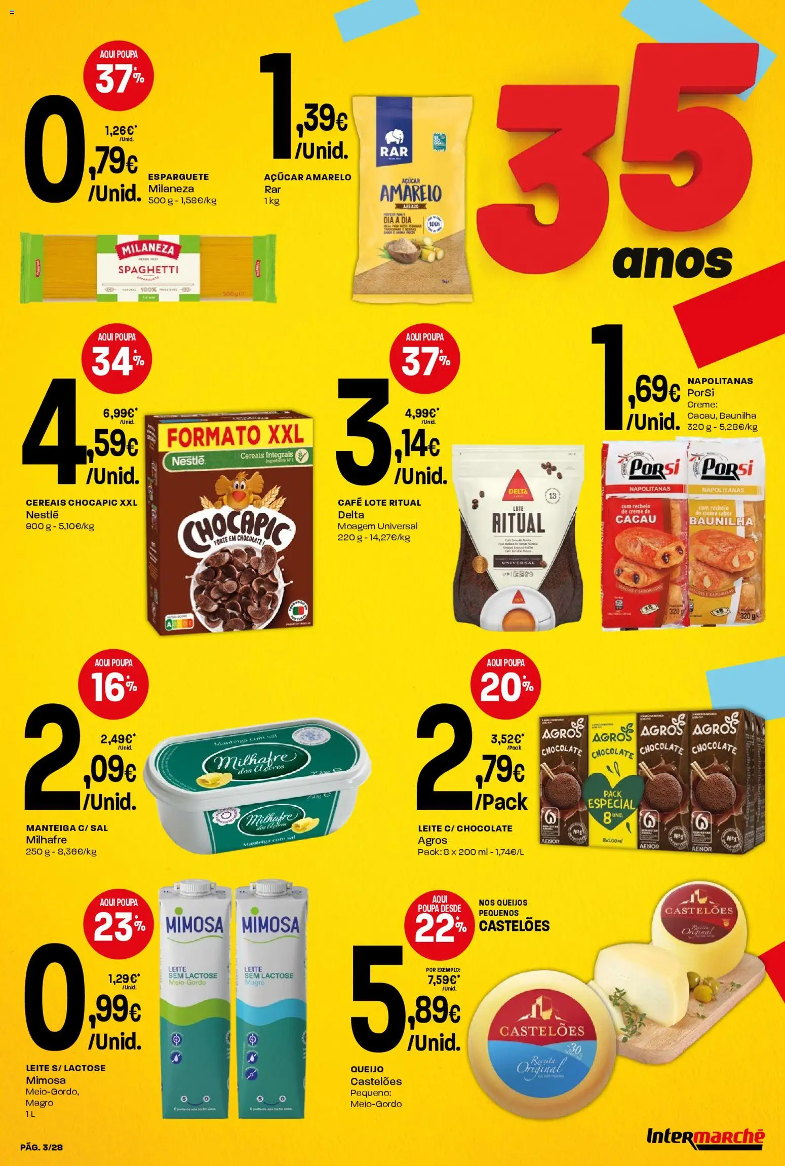 Intermarché Folheto Contact │ válido de 23.04.2026 | Página: 3 | Produtos: Milaneza, Queijo, Cereais, Creme