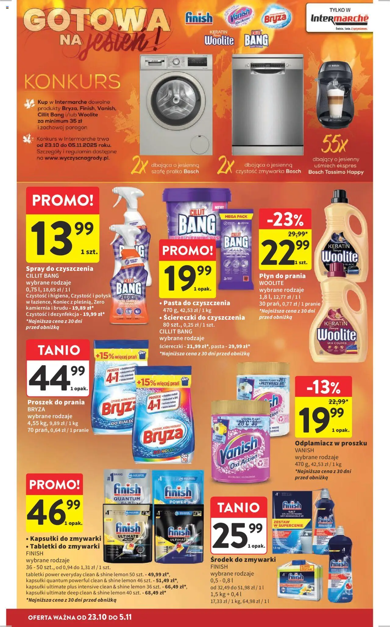 Intermarche Gazetka od 23.10.2025 | Strona: 32 | Produkty: Zmywarka, Sól do zmywarki, Proszek do prania, Kapsułki do zmywarki