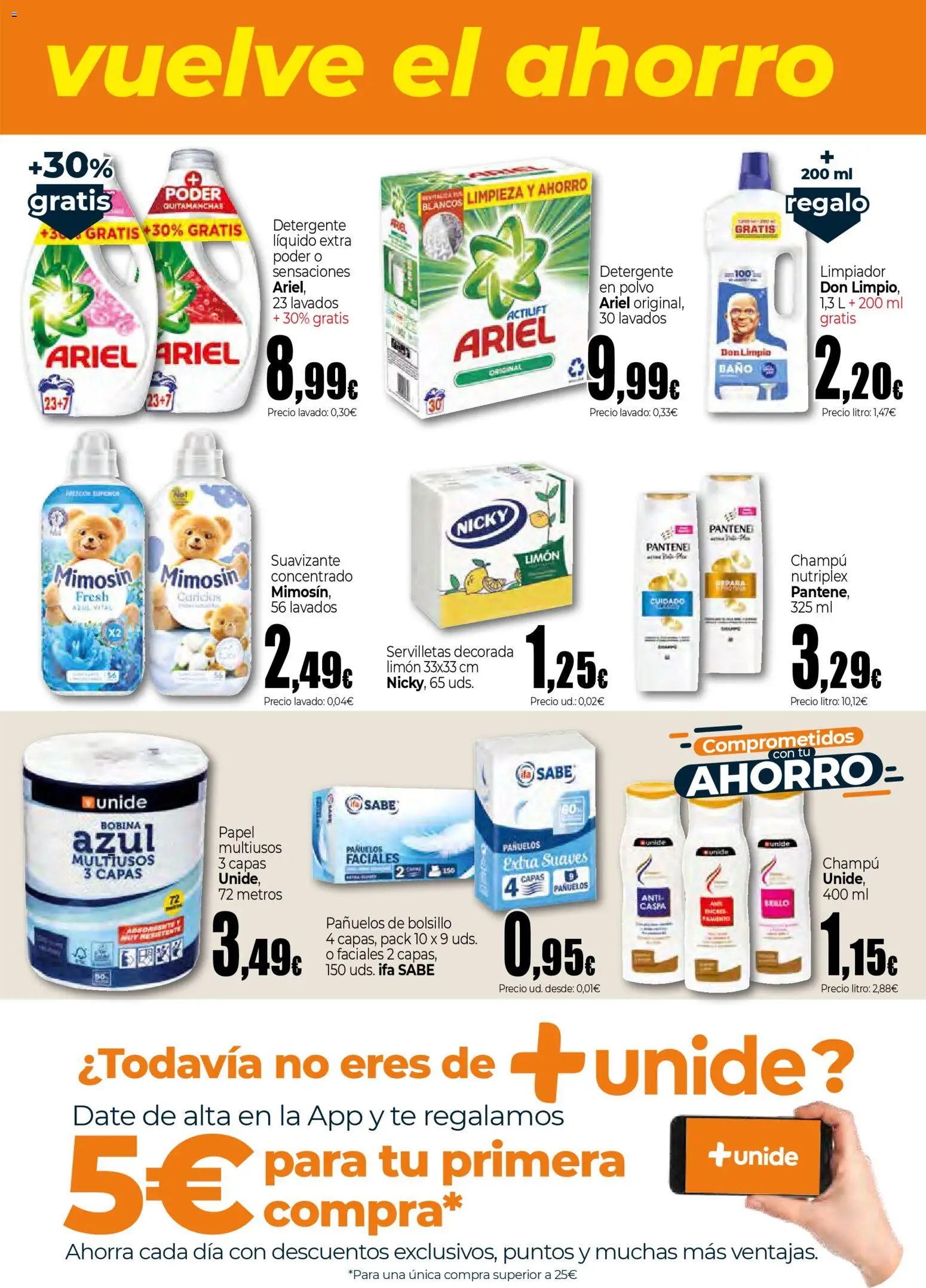 Unide - Vuelve Goyo, vuelve el ahorro Supermercados  │ válido desde el 26.03.2026 | Página: 7 | Productos: Champú, Quitamanchas, Detergente líquido, Suavizante